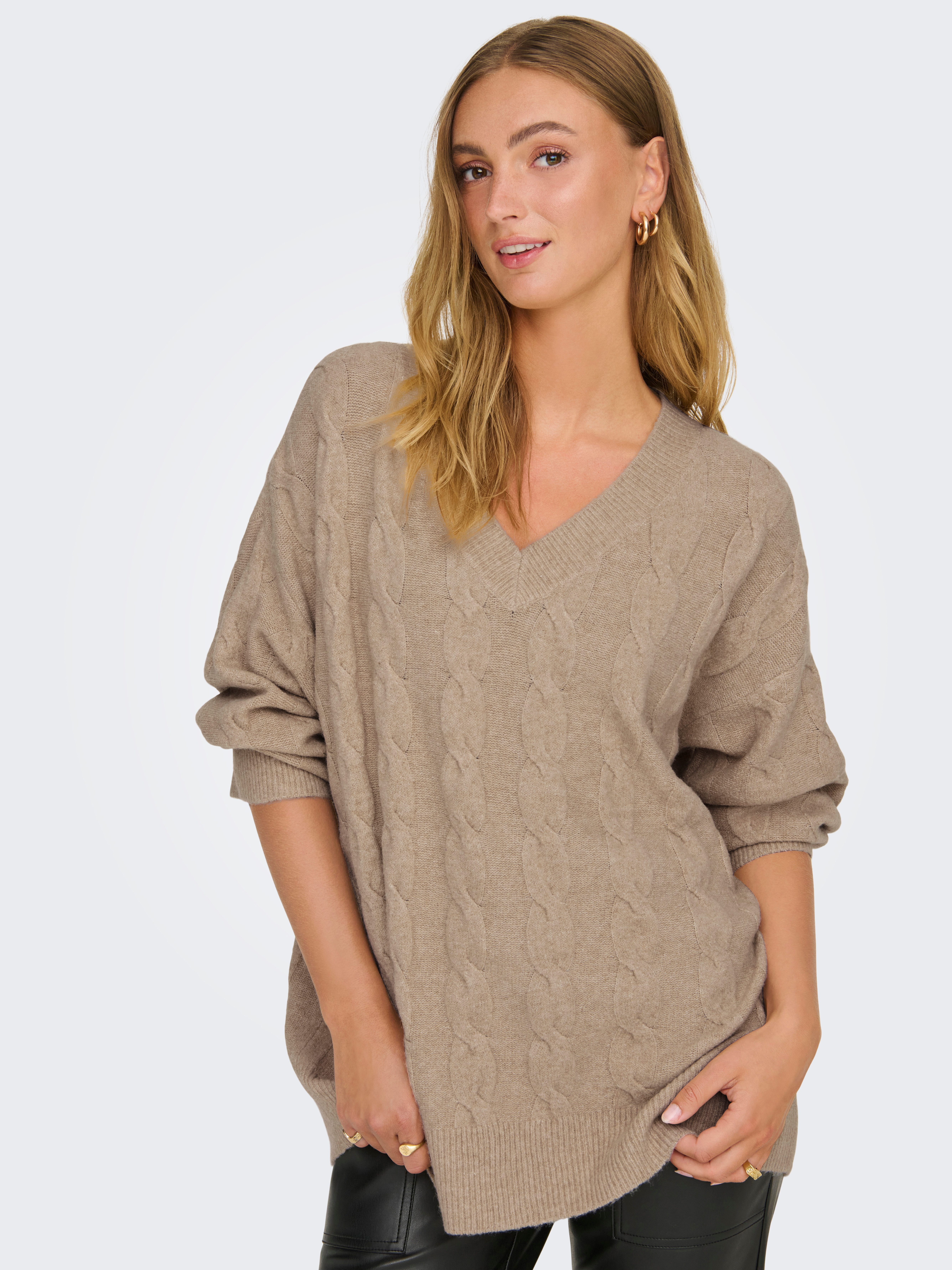 ONLY V-Ausschnitt-Pullover ONLJEANETT LIFE L/S CABLE günstig online kaufen