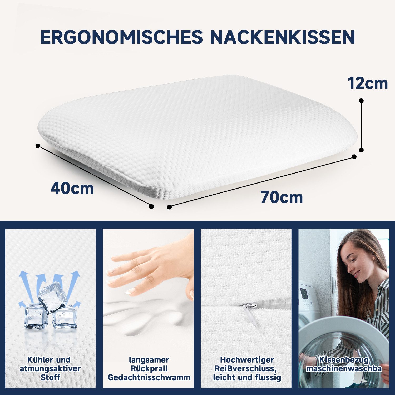 Esun Kopfkissen Kopfkissen, Ergonomisches Memory Foam günstig online kaufen