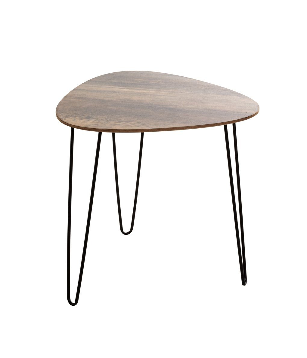 Beistelltisch in schwarz-eiche, MDF, Metall - 48x48x48cm (BxHxT)