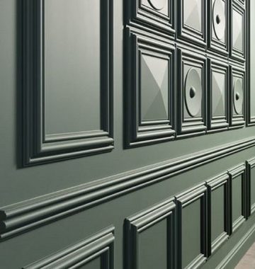 Casa Padrino Zierleiste 3D Paneel Weiß 33,3 x 2,6 x H. 33,3 cm - Wandpaneel - Deckenpaneel - Wanddeko im Barockstil