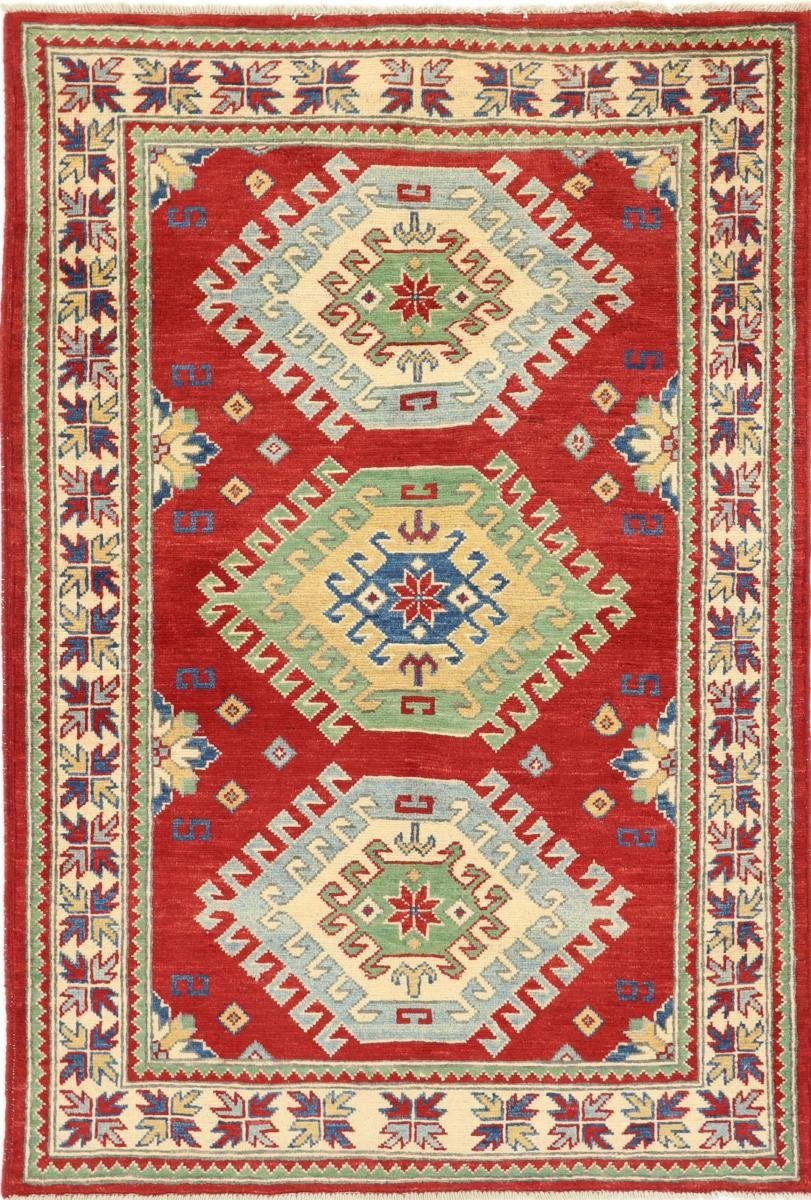 Orientteppich Kazak 101x147 Handgeknüpfter Orientteppich, Nain Trading, rechteckig, Höhe: 5 mm | Kurzflor-Teppiche