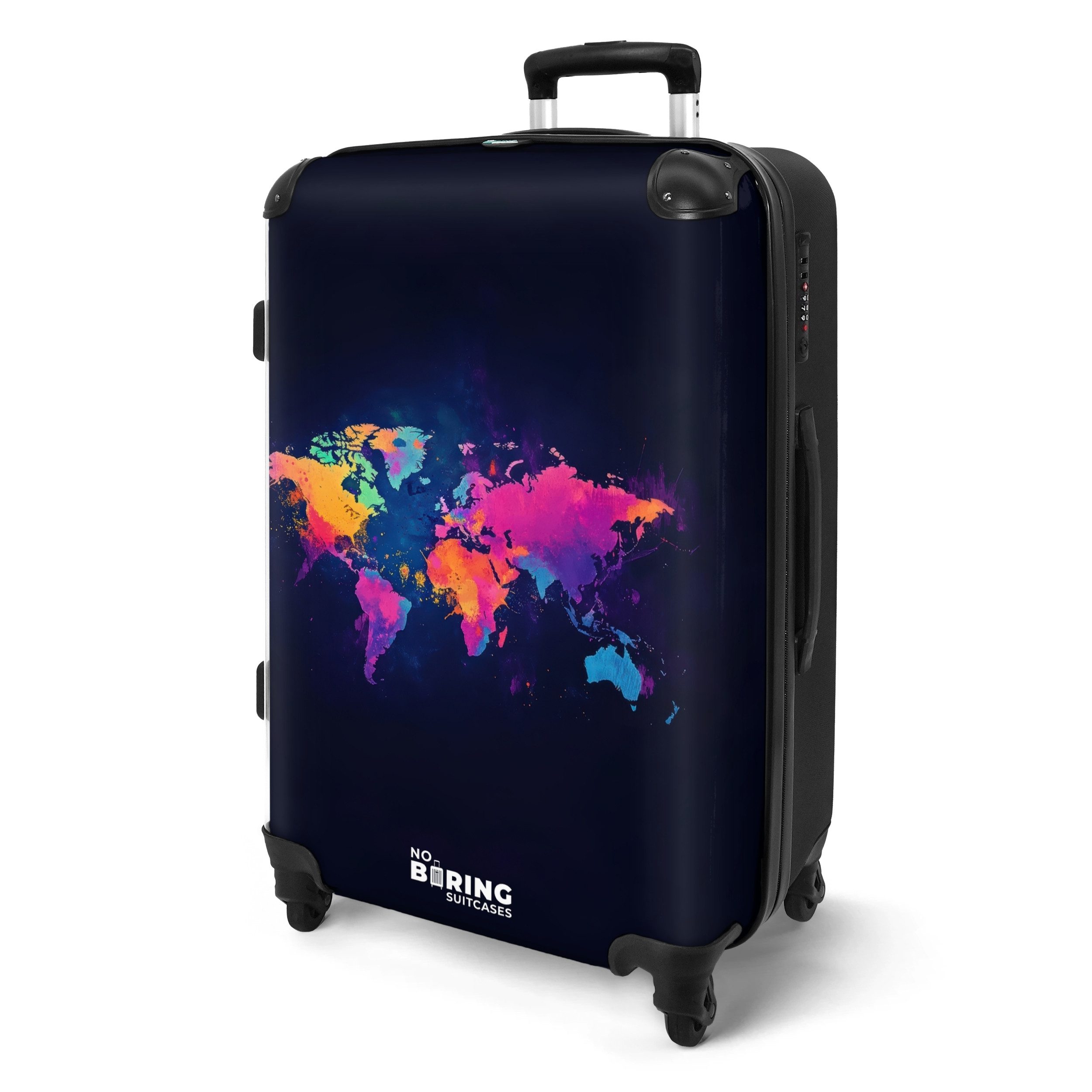 NoBoringSuitcases.com© Hartschalen-Trolley Weltkarte - Bunt - günstig online kaufen