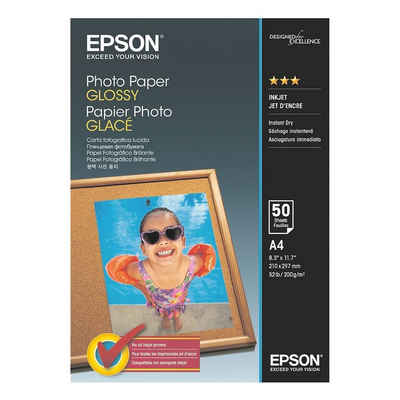 Epson Fotopapier Photo Paper Glossy, Format A4, glänzend, 200 g/m², 50 Blatt