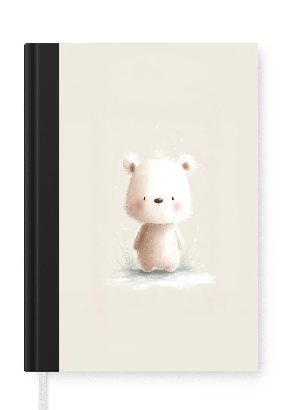 MuchoWow Notizbuch Bär - Schneeflocke - Weiß - Flauschig, Notebook, Notizblock a5, Tagebuch, Journal Liniert