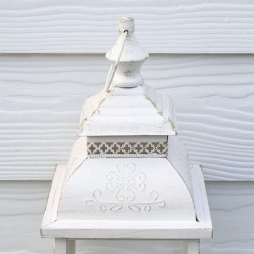 Grafelstein Kerzenlaterne LUGANO creme weiß antik aus Metall Ornament verziert 50 cm