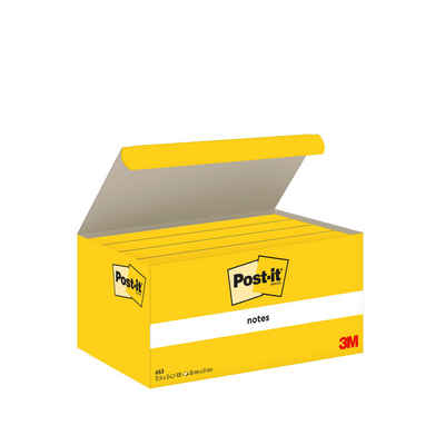 Post-it® Marker Haftnotizblock - 38 x 51 mm, gelb, 12x 100 Blatt Karton