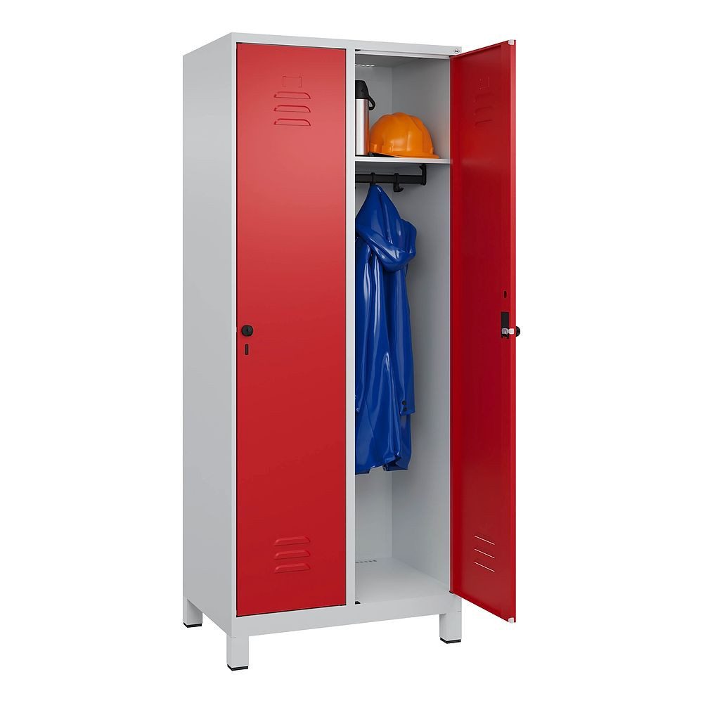C+P Garderobenschrank Garderobenschrank Classic Plus, Abteilbreite 40 cm, mit Füßen Fußteile verzinkt, erhöhter Korrosionsschutz