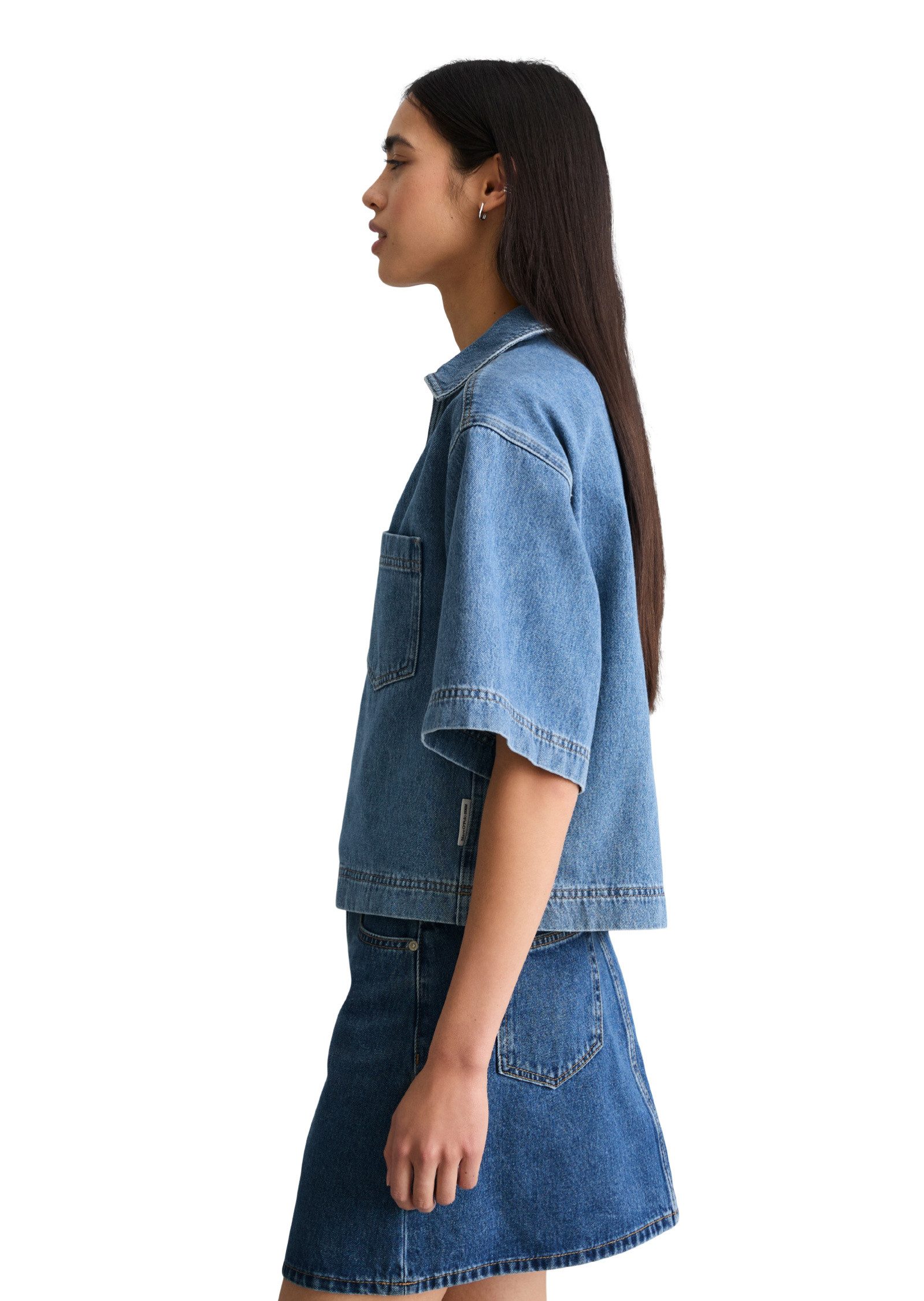 Marc O'Polo DENIM Kurzarmbluse aus reinem Organic Cotton