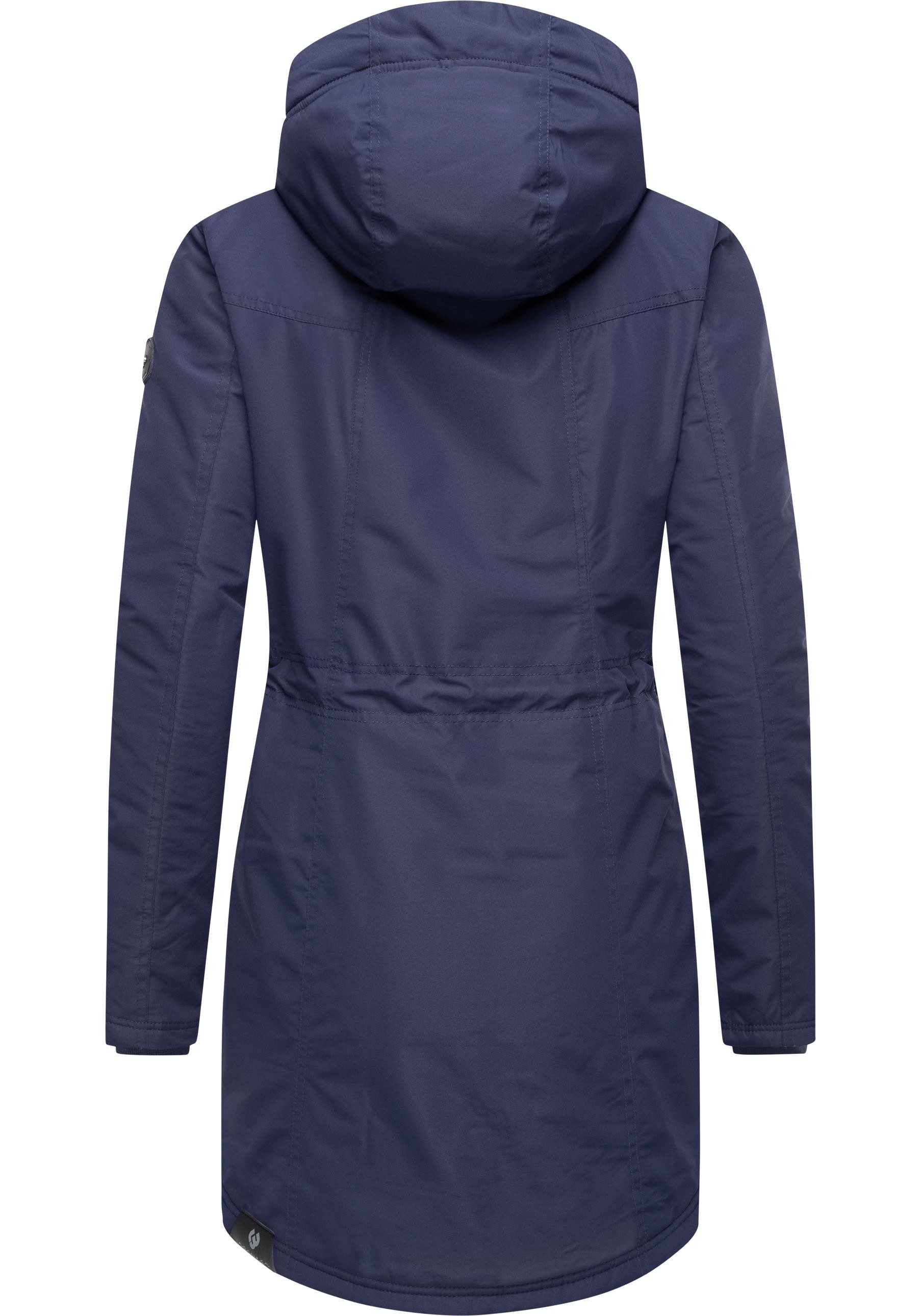 Ragwear Wintermantel Elsien wasserdichter Winterparka mit Teddyfell-Futter