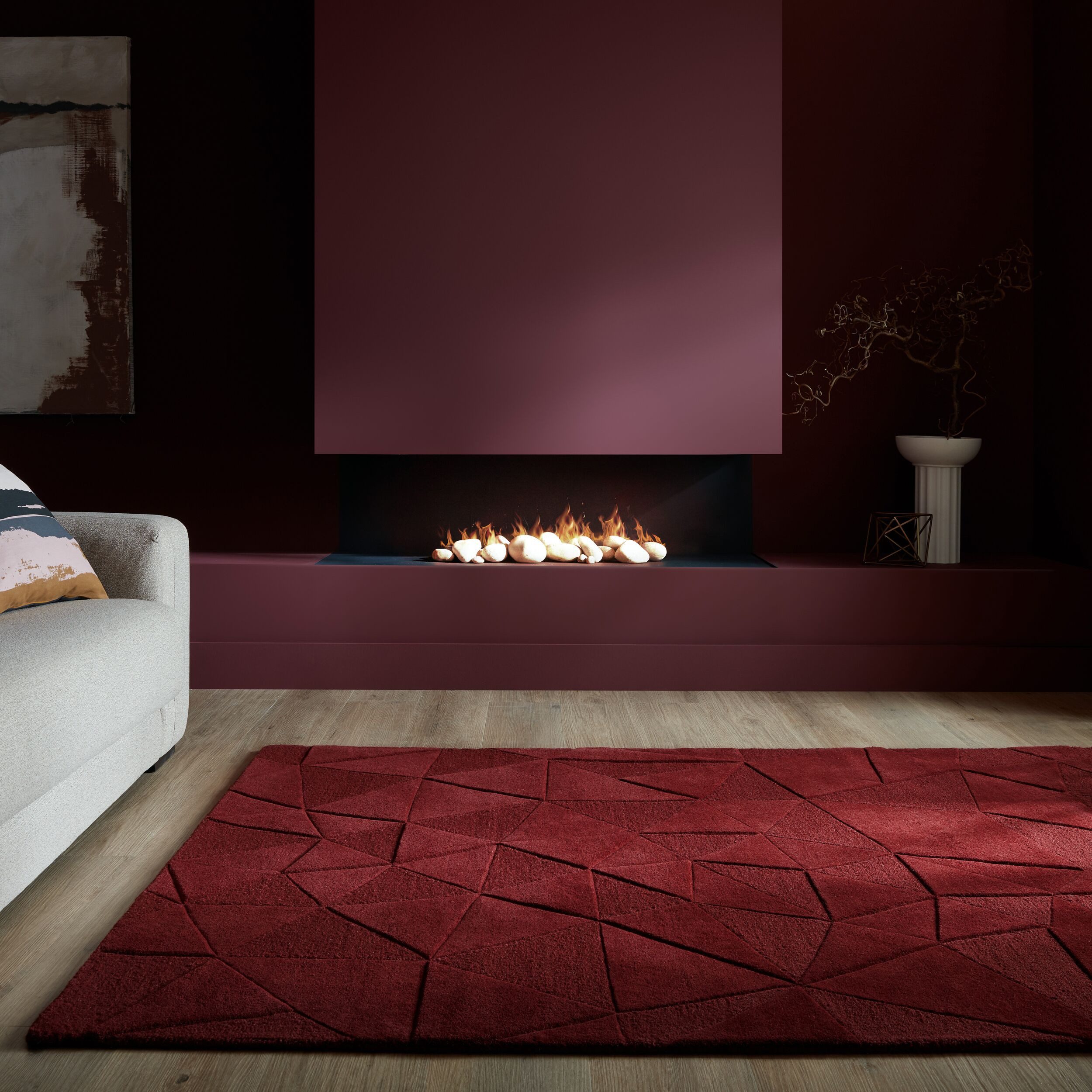 FLAIR RUGS Teppich SHARD, rechteckig, Höhe: 10 mm, Hoch-Tief Effekt, Handgearbeitet, 100 % Wollflor
