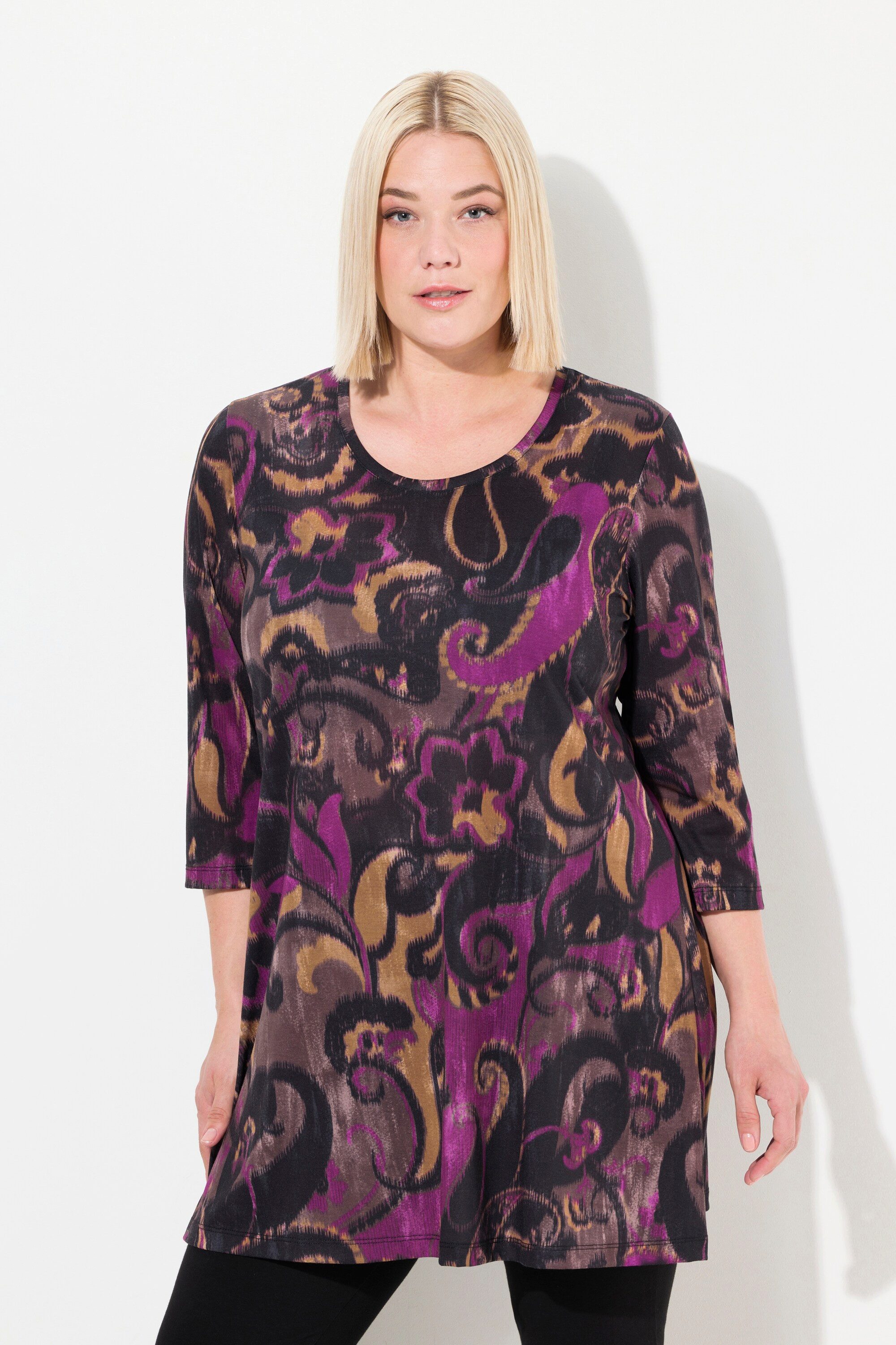 Ulla Popken Longshirt Longshirt CottonTouch Alloverdruck günstig online kaufen