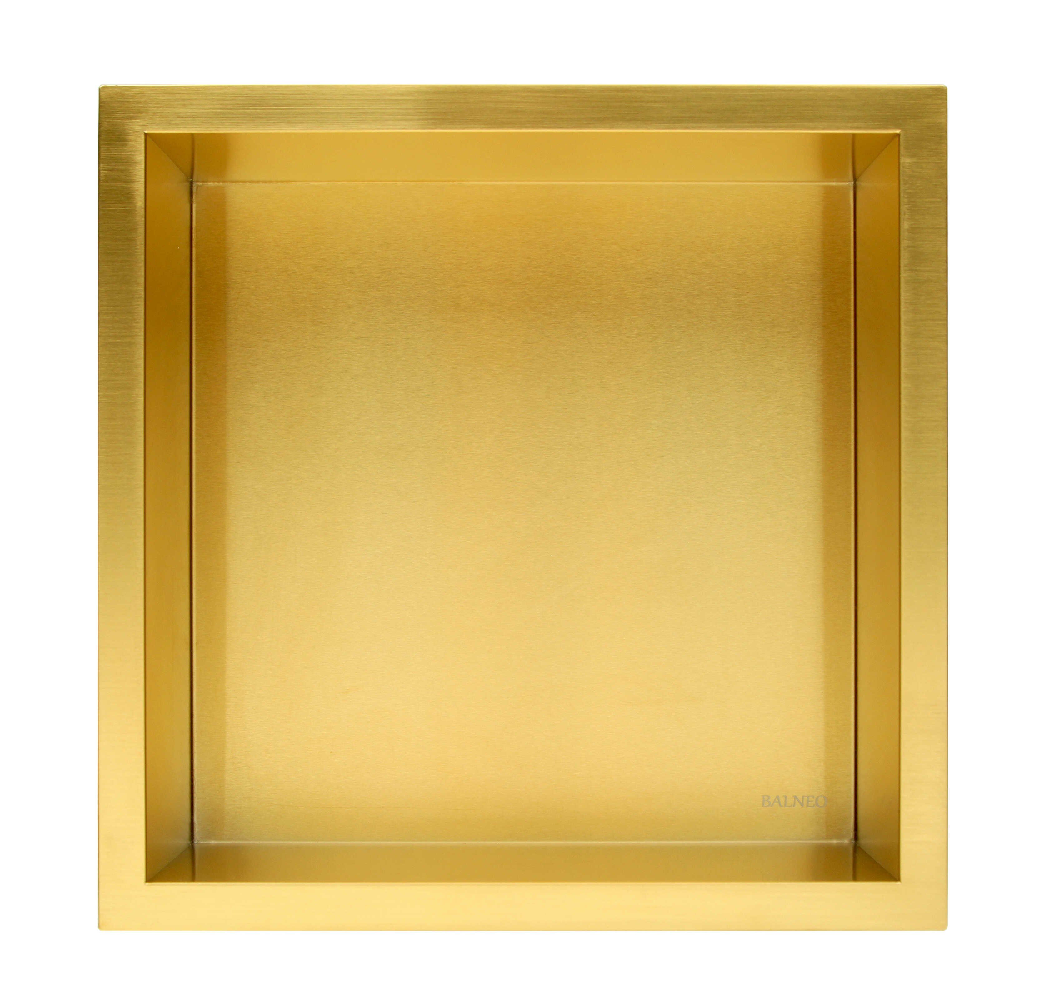 KOLMAN Badregal aus 30x30x7 Gold cm Unterputz Duschregal Edelstahl Wandnische