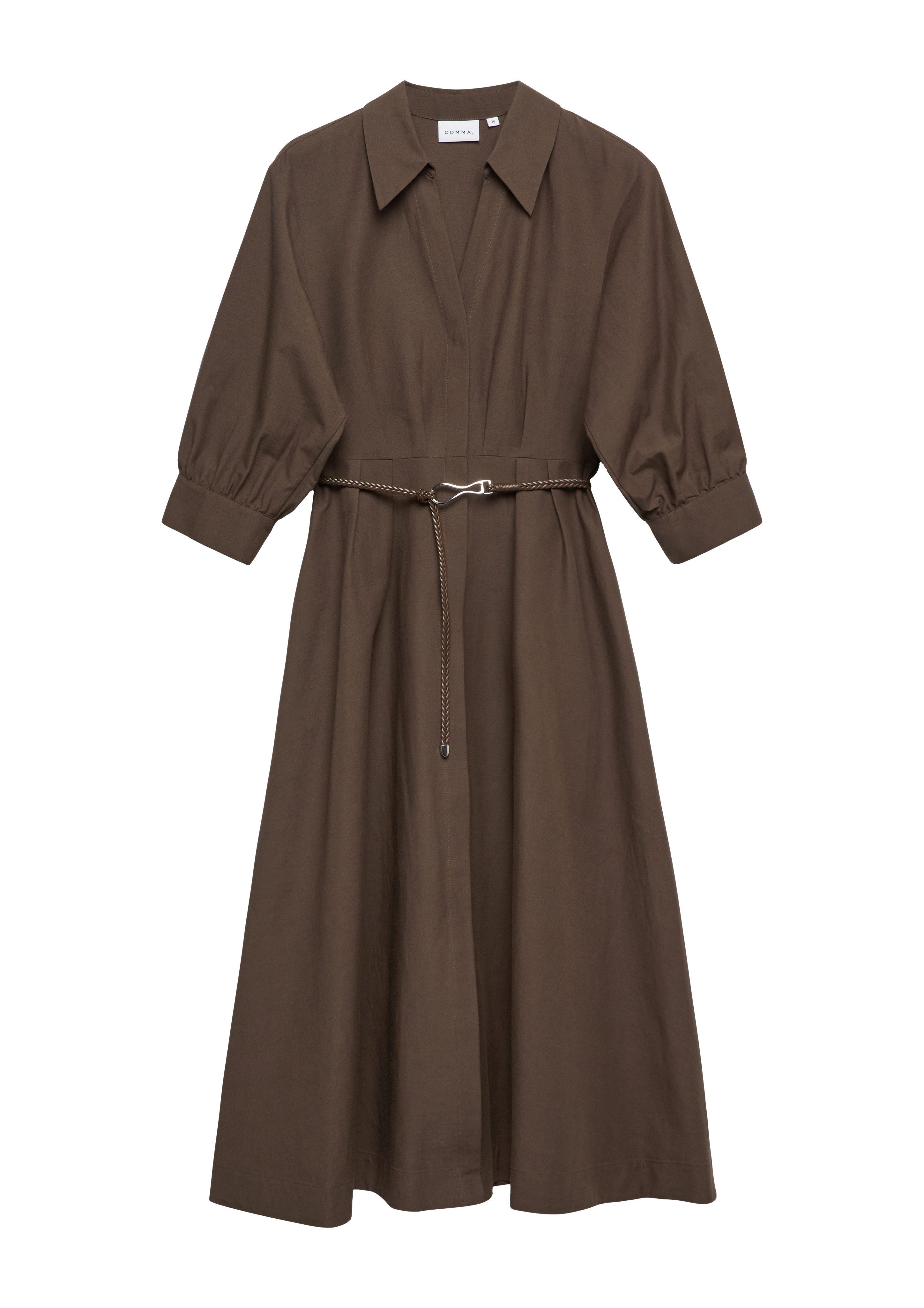 comma Blusenkleid Habalm Sommerkleid mit dekorativem Gürtel – Bild 4 von 4