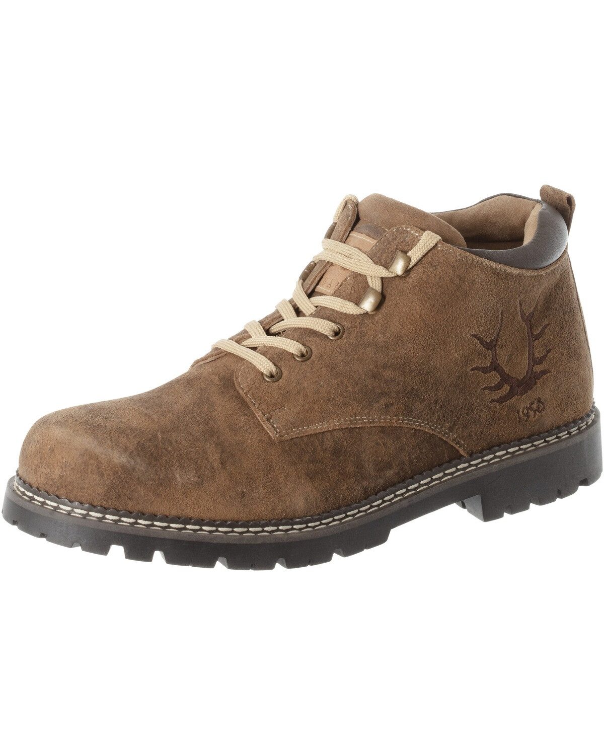 KRÜGER BUAM Halbschuh mit Geweihstick Haferlschuh