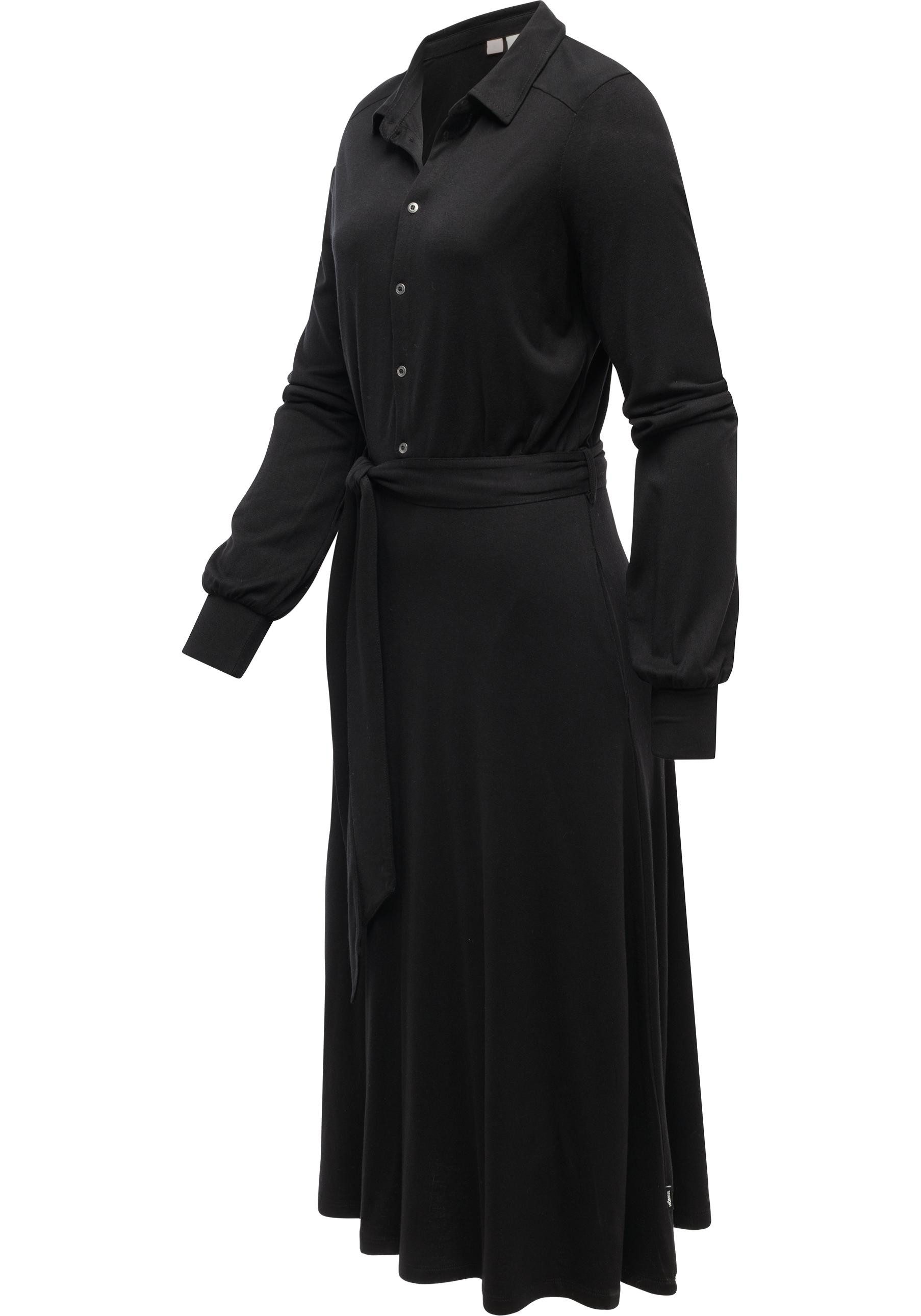 Ragwear Blusenkleid Plantee Modisches Damenkleid mit Taillengürtel