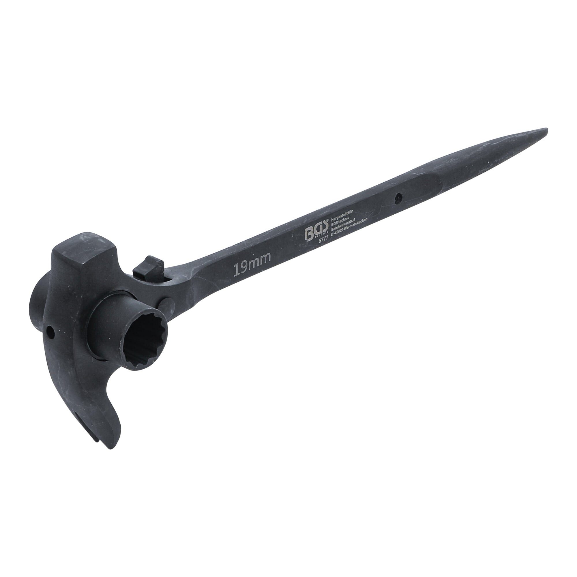 BGS technic Nageleisen BGS Gerüstbauer-Knarre 4-in-1 SW 19 x 22 mm