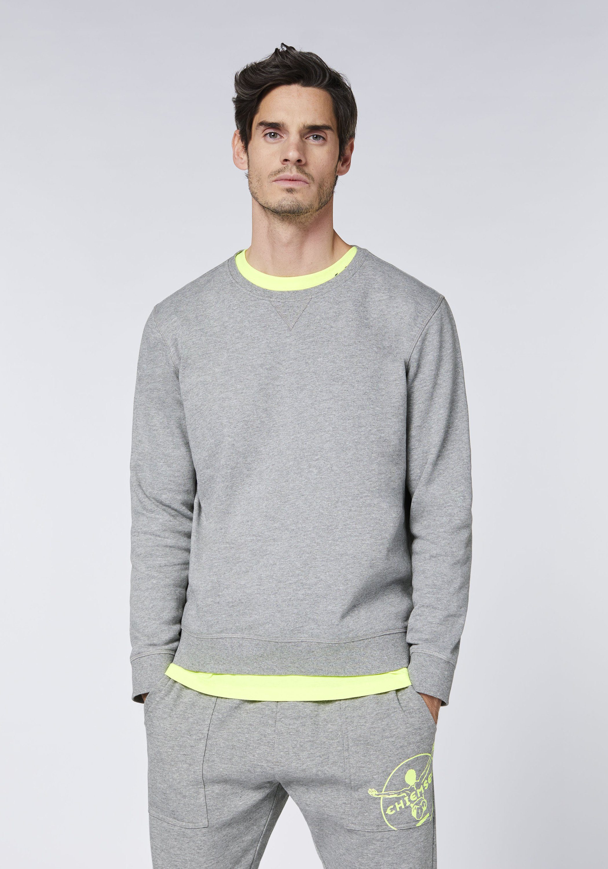 im mittel Sweatshirt 1 Sweatshirt Farbverlauf mit Chiemsee grau Jumper-Motiv