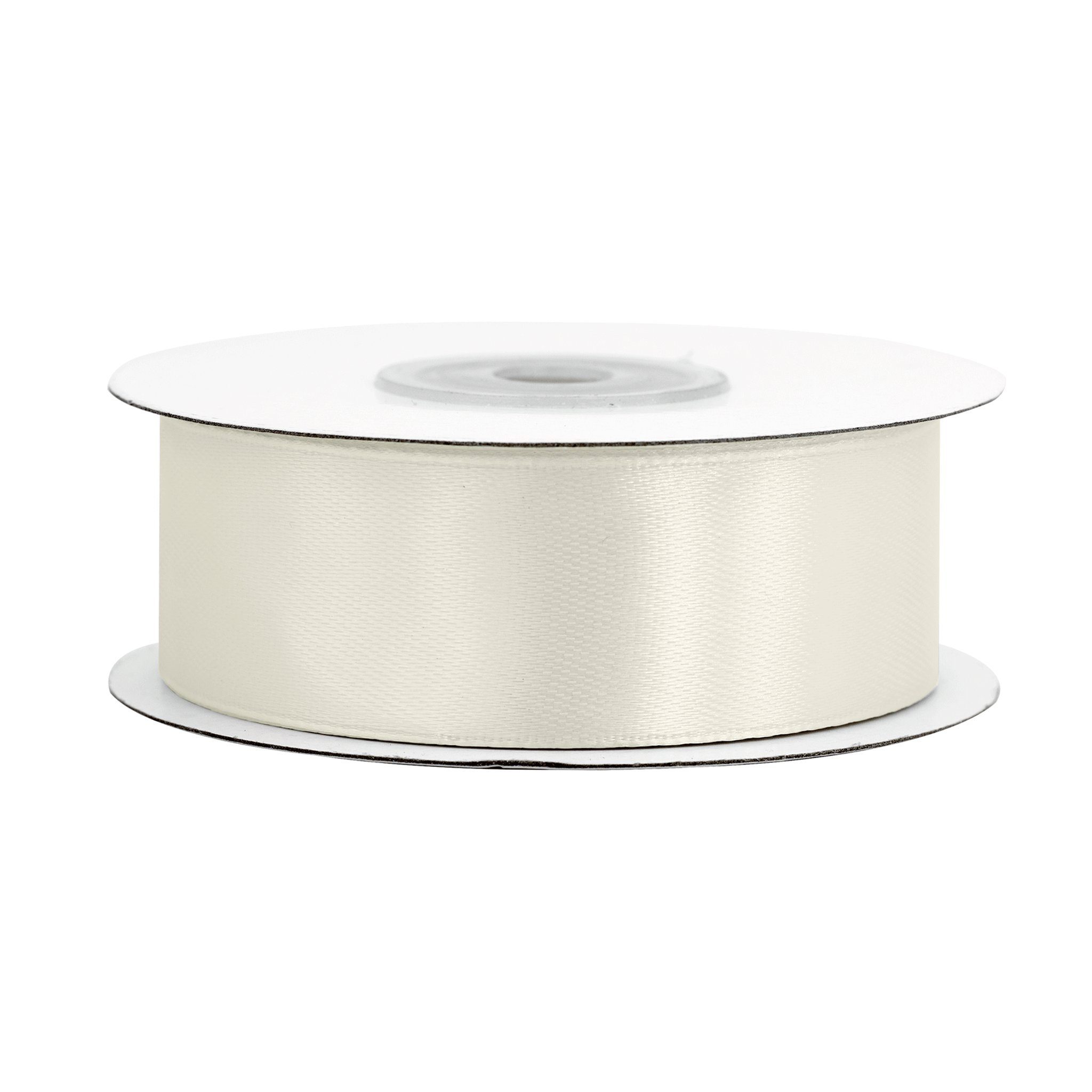 Creativery Satinband, Satinband 25mm x 25m Rolle Creme