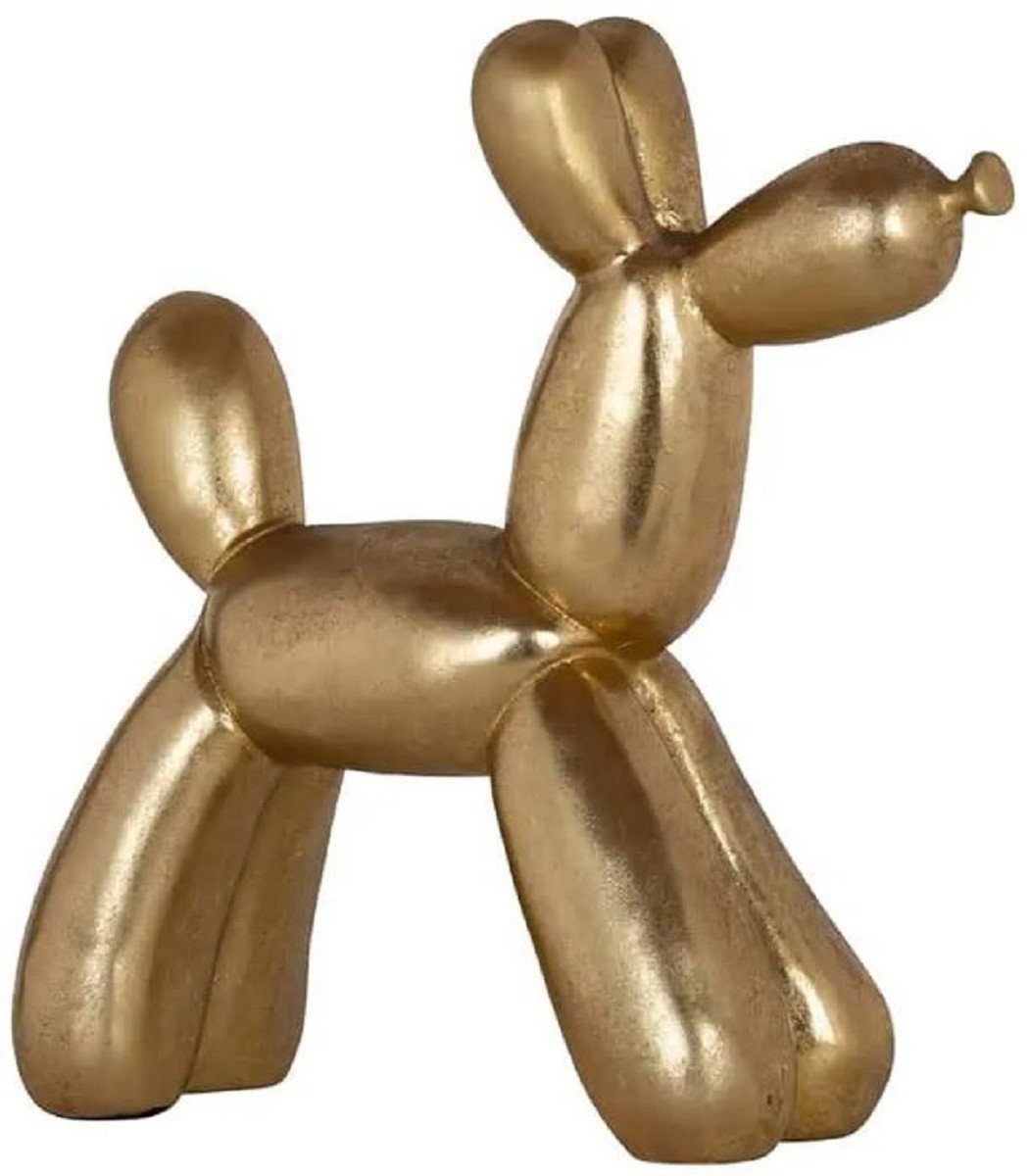 Casa Padrino Dekofigur Casa Padrino Luxus Deko Figur Ballon Hund Gold 26,5 x 10,5 x H. 28 cm - Kunstharz Deko Skulptur - Wohnzimmer Deko Accessoires