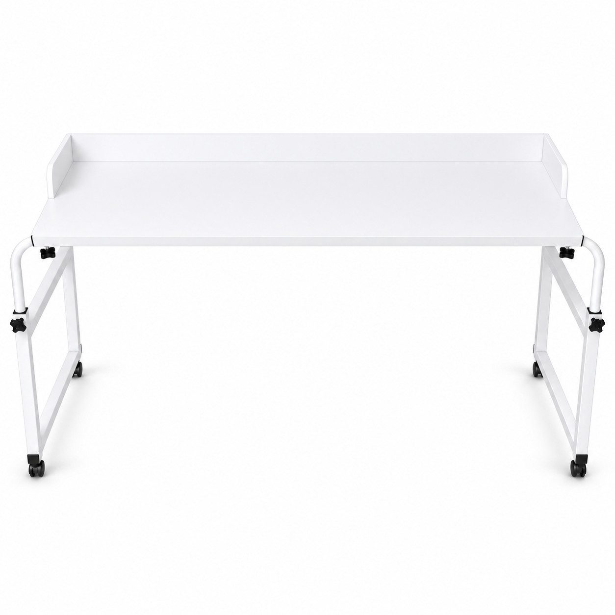 BlingBin Wangentisch Schreibtisch, Ausziehbarer Roll-Mobilität Tisch, Betttisch mit Rollen (1er Set, 1-St., Breite 150-220 cm & Höhe 65-95 cm), Überbettschreibtisch, Computertisch, Steharbeitsplatz, Essenstablett