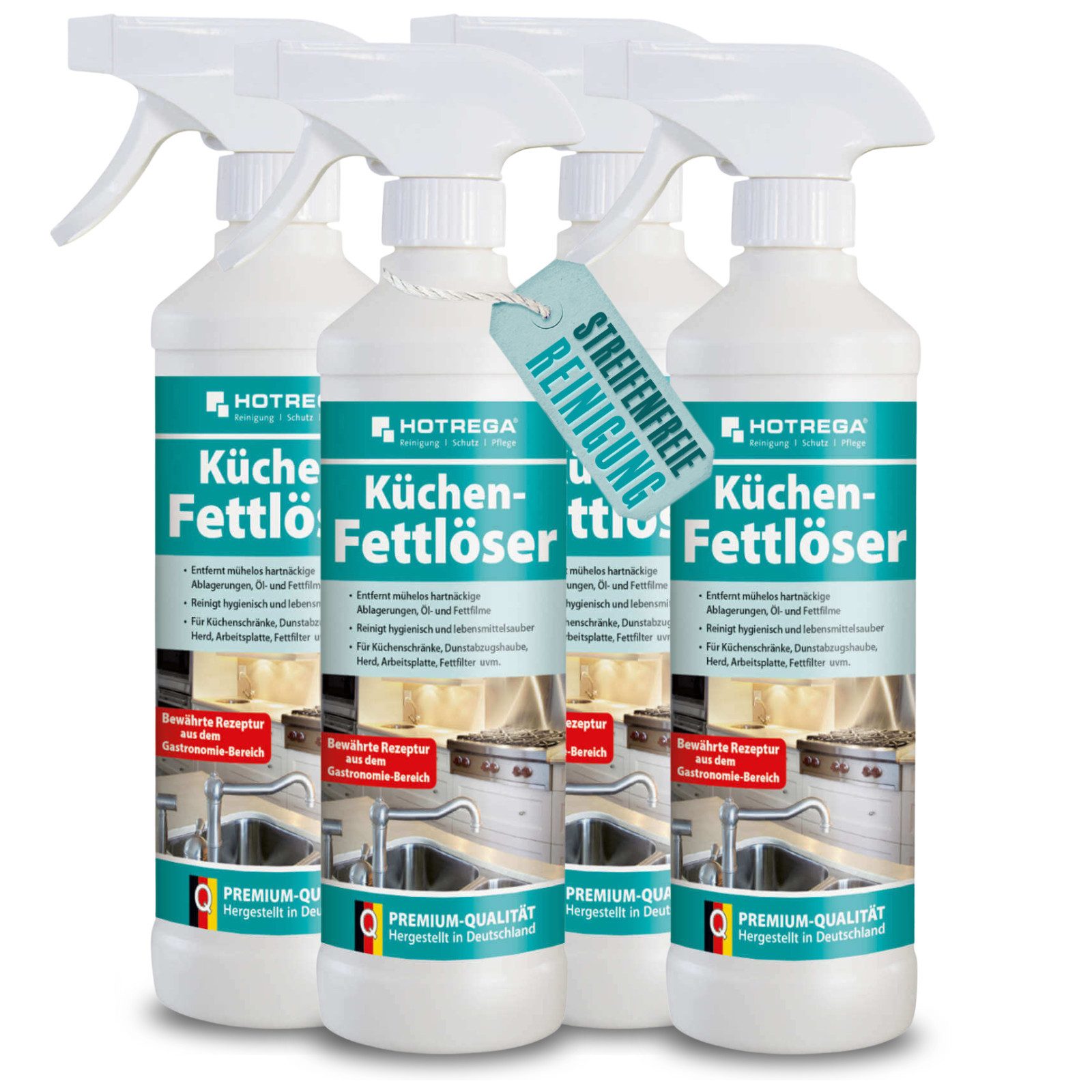 HOTREGA® Küchen Fettlöser Küchenreiniger Fettreiniger Fettentferner Öl 500ml Küchenreiniger