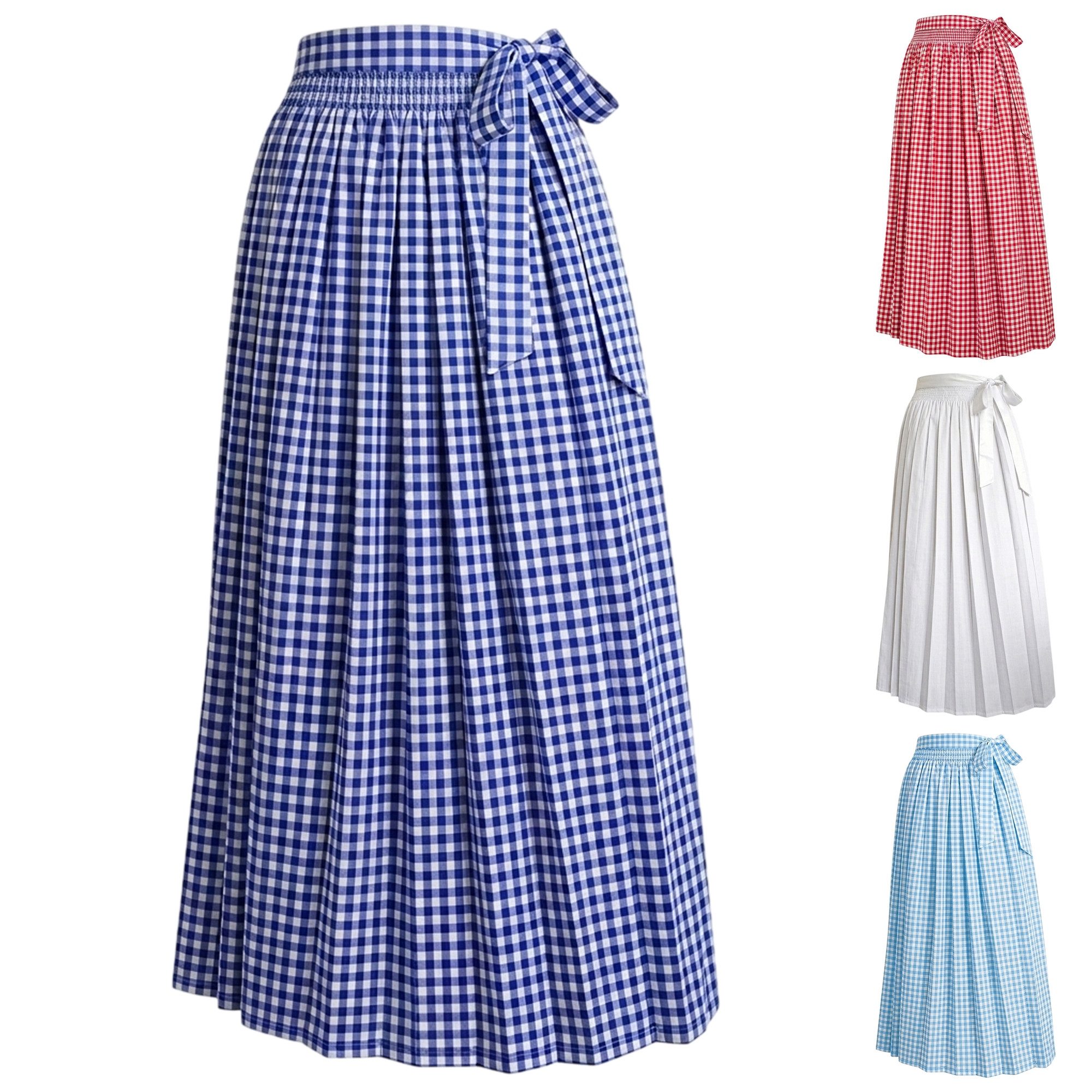 German Wear Dirndlschürze GW1601-3, Lange Dirndlschürze 90 cm aus Baumwollmischung