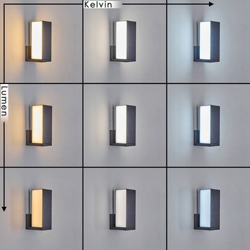 hofstein Außen-Wandleuchte »Gobbi« LED Außenlampe aus Metall, Anthrazit, weißem Kunststoff, 2700 Kelvin, über Smart App dimmbar, Schirm ist drehbar, 1xLED 14 Watt, 1000 Lumen