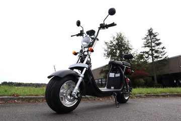 TPFLiving E-Scooter »Coco Bike Fat CP1.6 - Elektroroller -Akku: 1 x 60 Volt/12Ah«, 50 km/h, Roller elektro ab 14 Jahren mit Scheibenbremsen - Farbe: schwarz