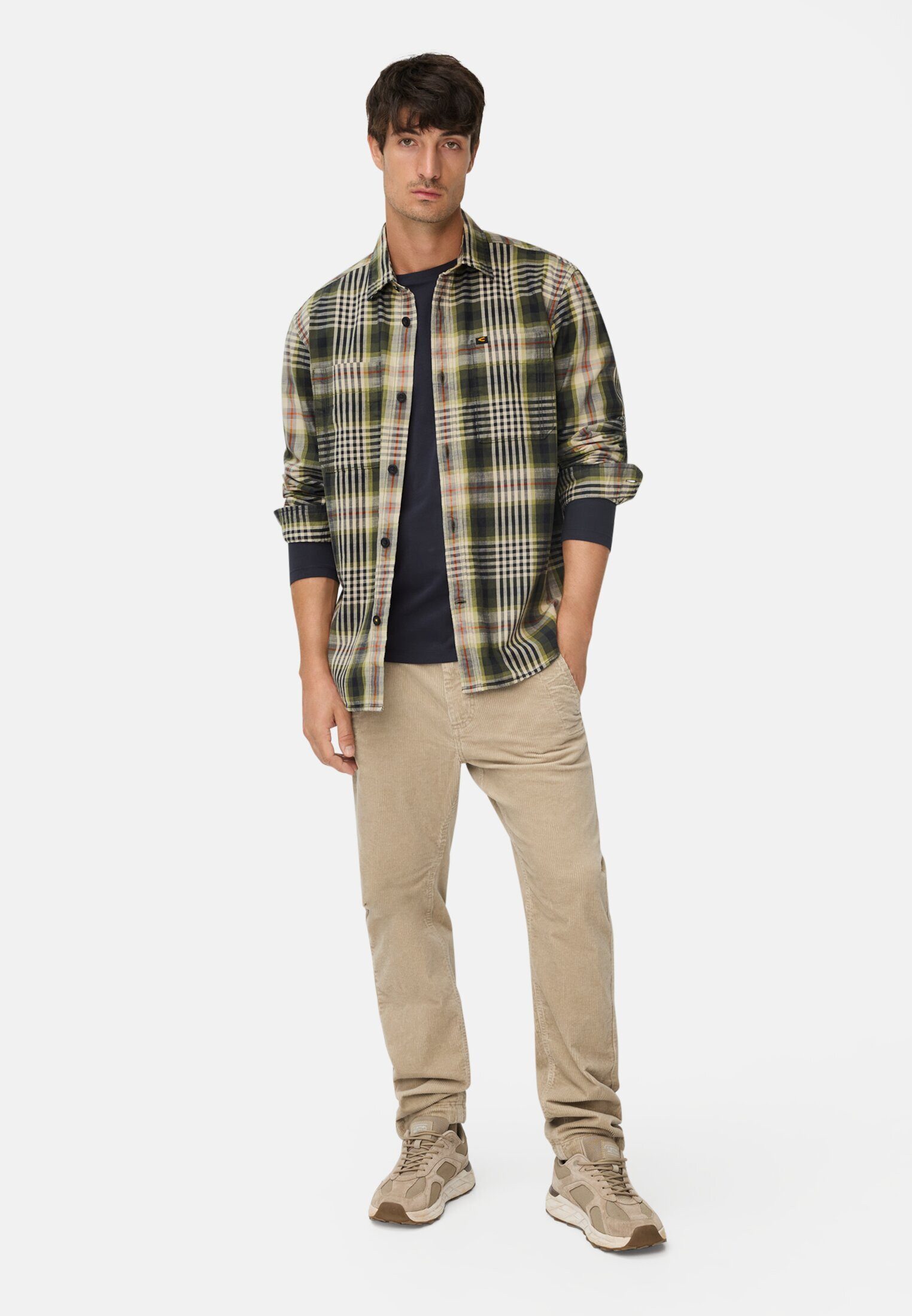 camel active Langarmhemd mit Kentkragen und Brusttaschen Langarm Button-Down