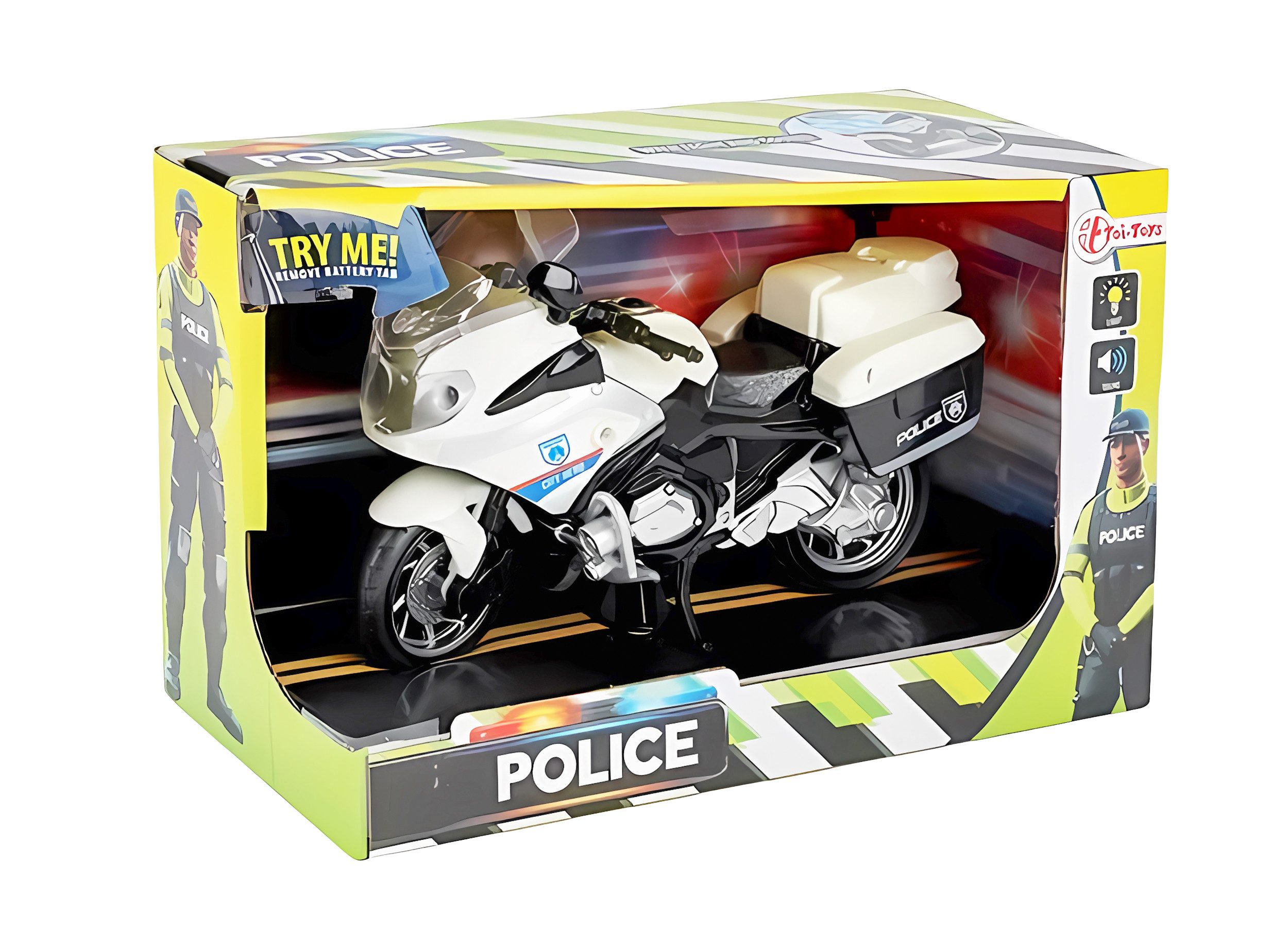 Toi-Toys Spielzeug-Motorrad POLIZEI MOTORRAD "Police" mit Licht und Sound 1:20 Polizeimotorrad 92, Modell Spielzeugmotorrad Spielzeug Polizeispielzeugmotorrad Bike