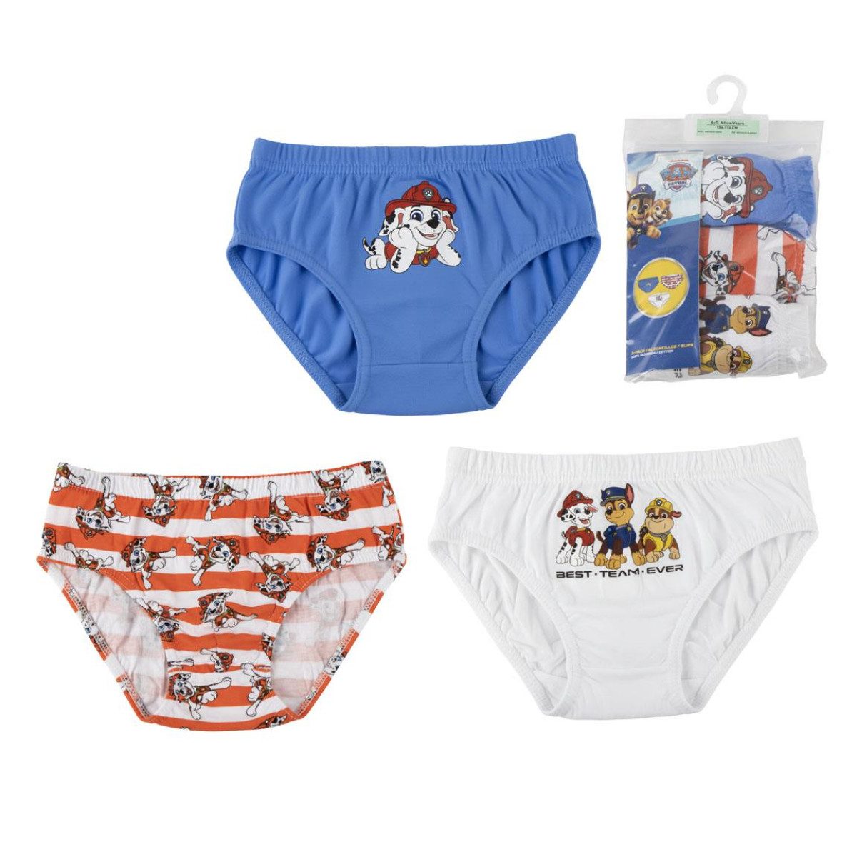 PAW PATROL Slip Kinder Unterwäsche Set Jungen 3 teilig Baumwolle (3-St)
