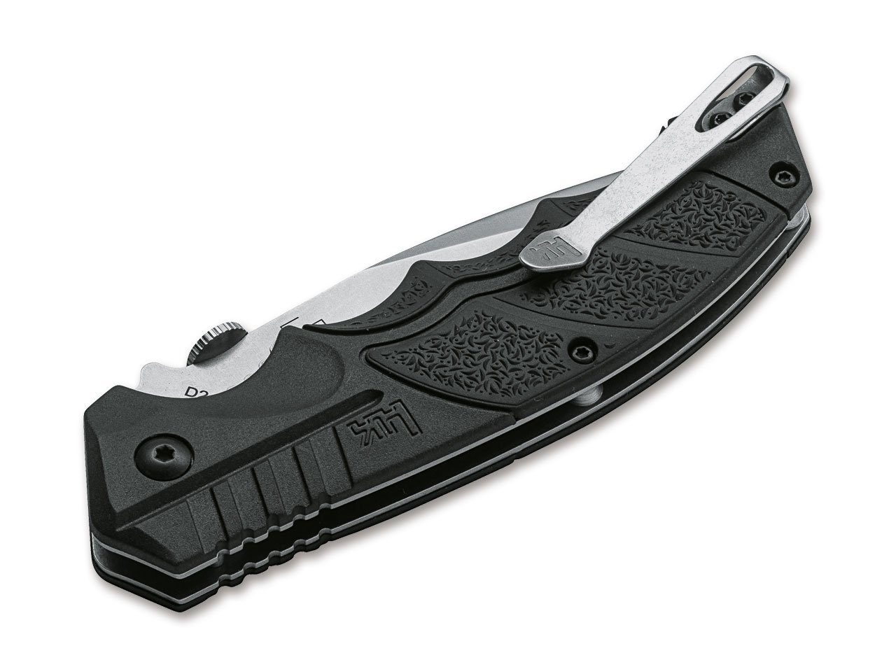 Heckler & Koch Taschenmesser Heckler & Koch SFP Tactical Folder Einhandmesser mit gummiertem Griff, (1 St), Einhandmesser, Edelstahlklinge, Rettungsmesser