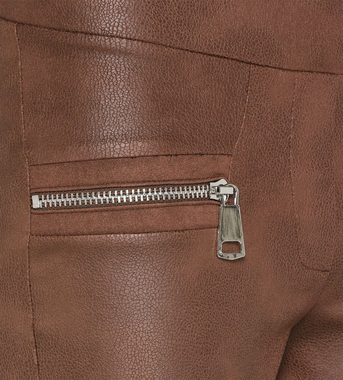 MONACO blue Lederimitathose Biker -Hose figurbetont mit angedeuteten Reißverschluss-Taschen