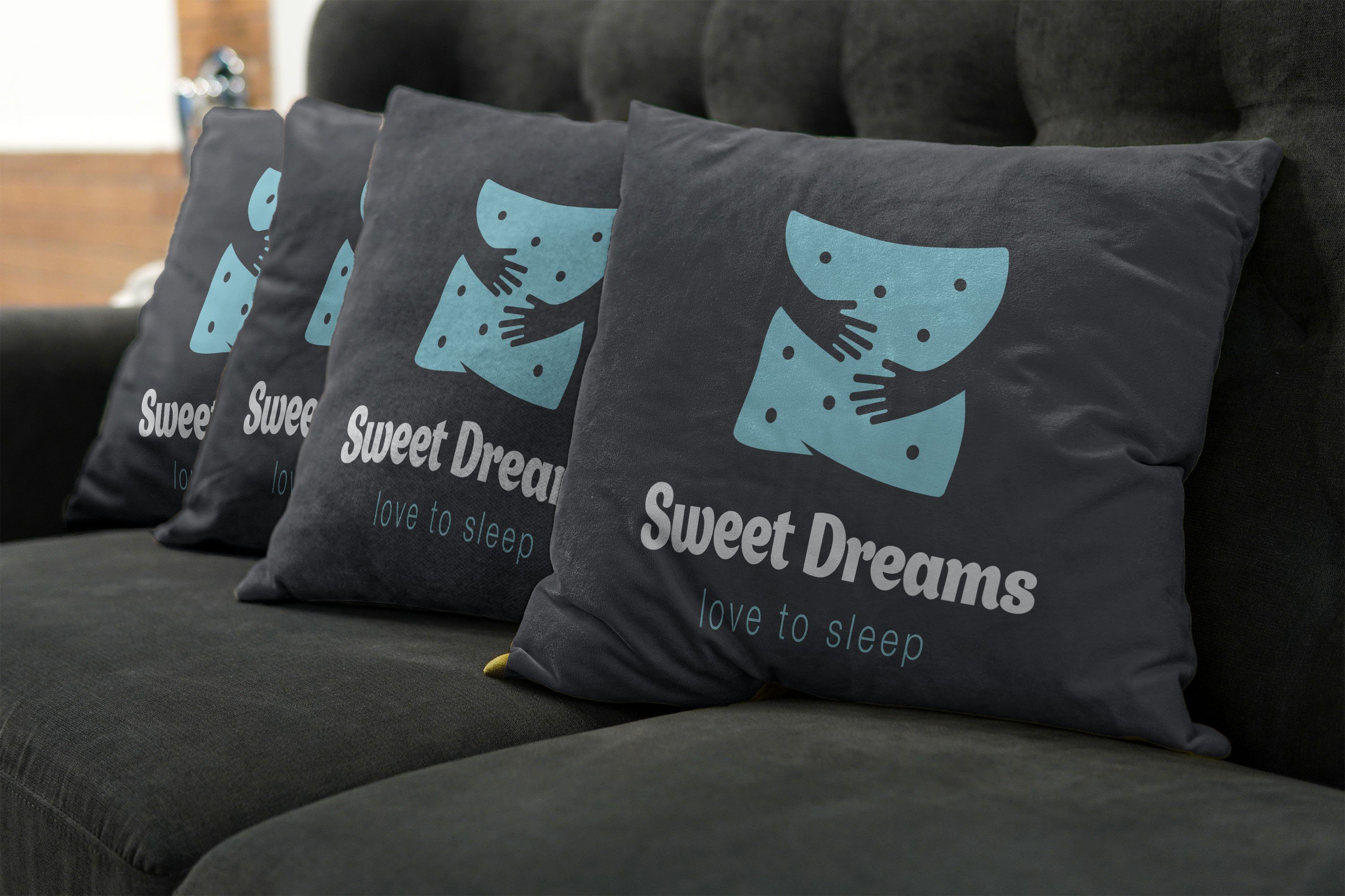 Digitaldruck, Süße Pillow Hugging (4 Abakuhaus Arm Accent Stück), Doppelseitiger Kissenbezüge Träume Modern