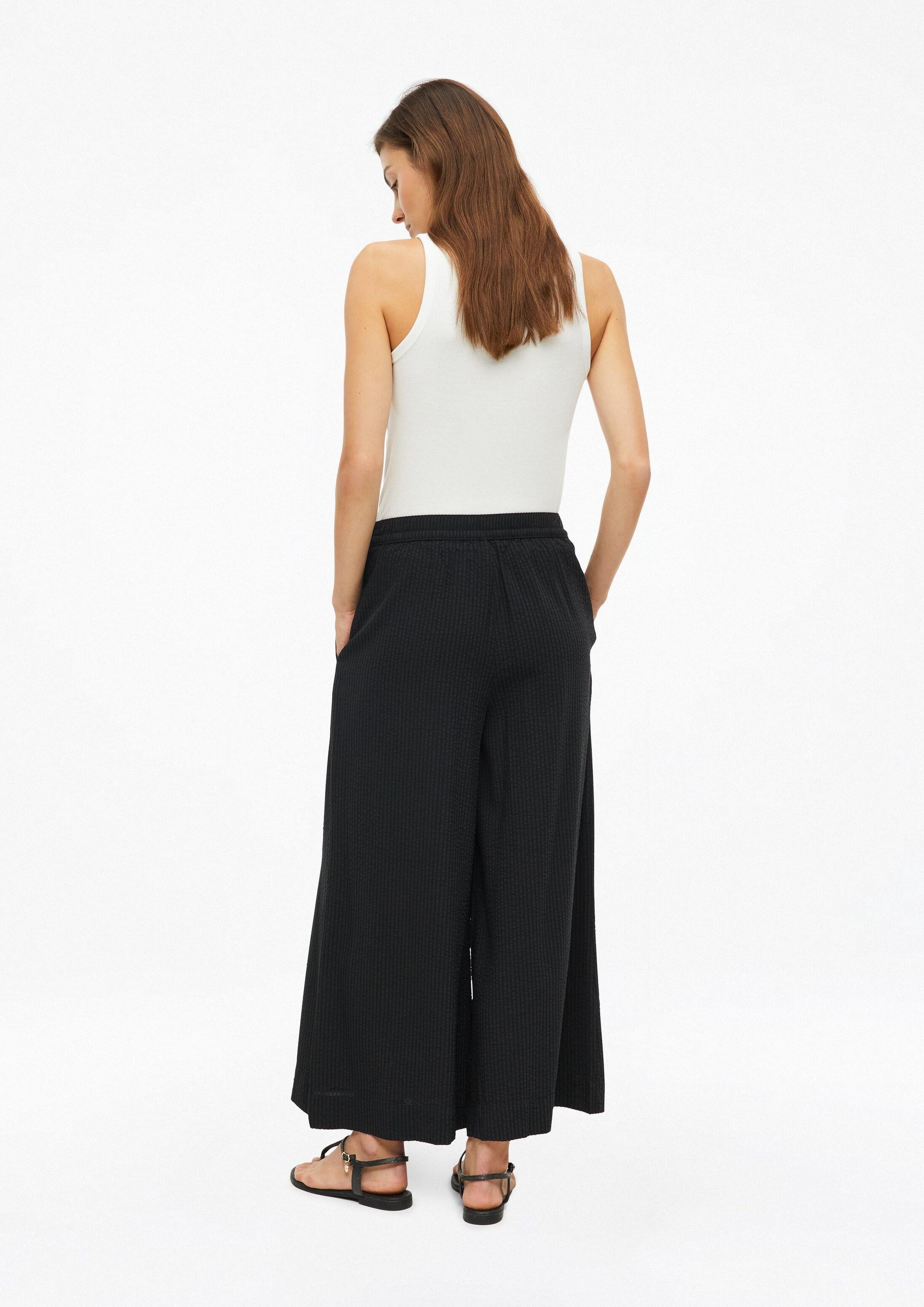 s.Oliver 7/8-Hose Hose Wide-Leg-Hose aus gecrêptem Viskosemix