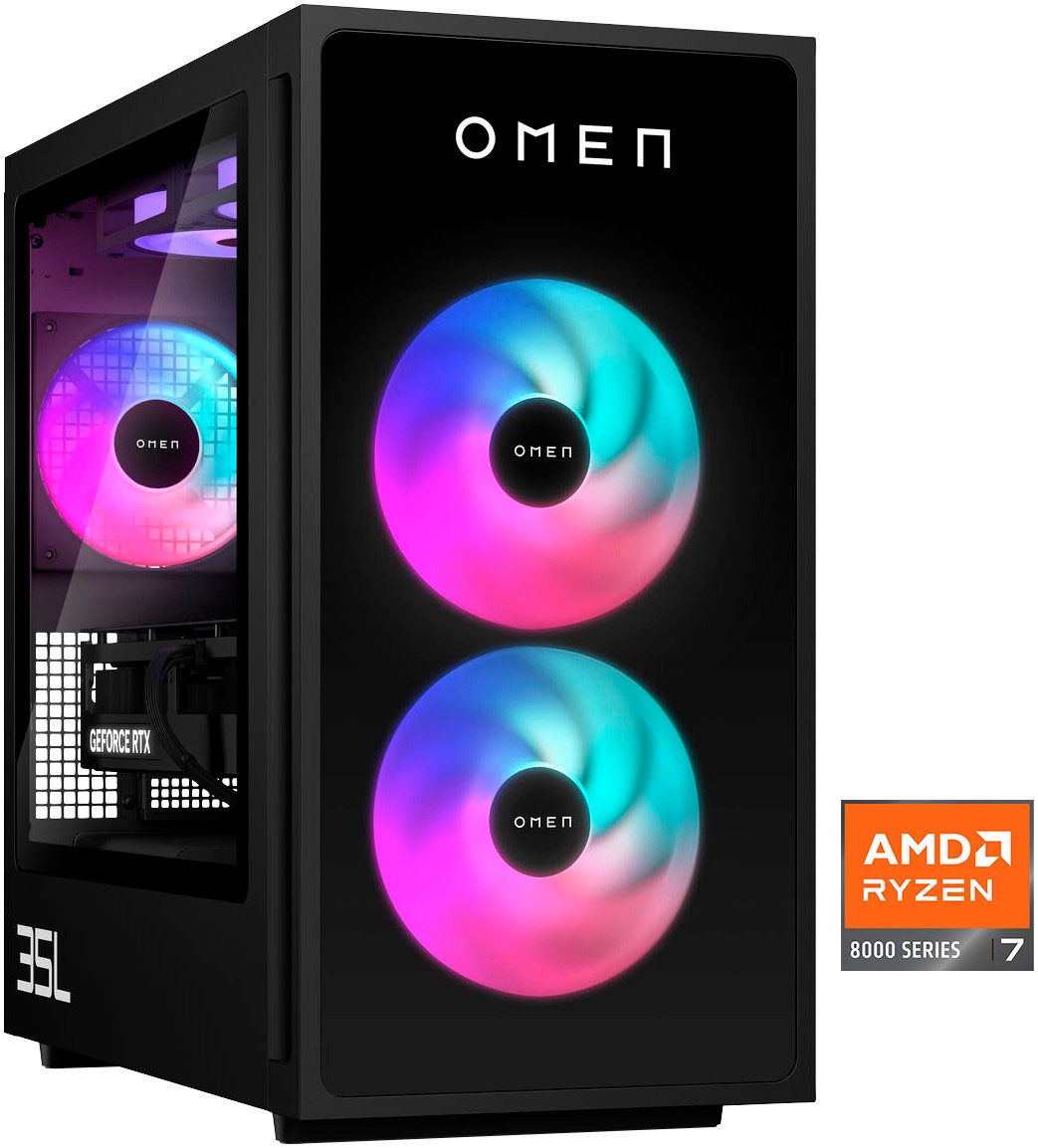 HP OMEN 35L GT16-0281ng Gaming-PC (AMD Ryzen 7 8700F, NVIDIA GeForce RTX 5070 Ti, 32 GB RAM, 1000 GB SSD, Luftkuhlung)
