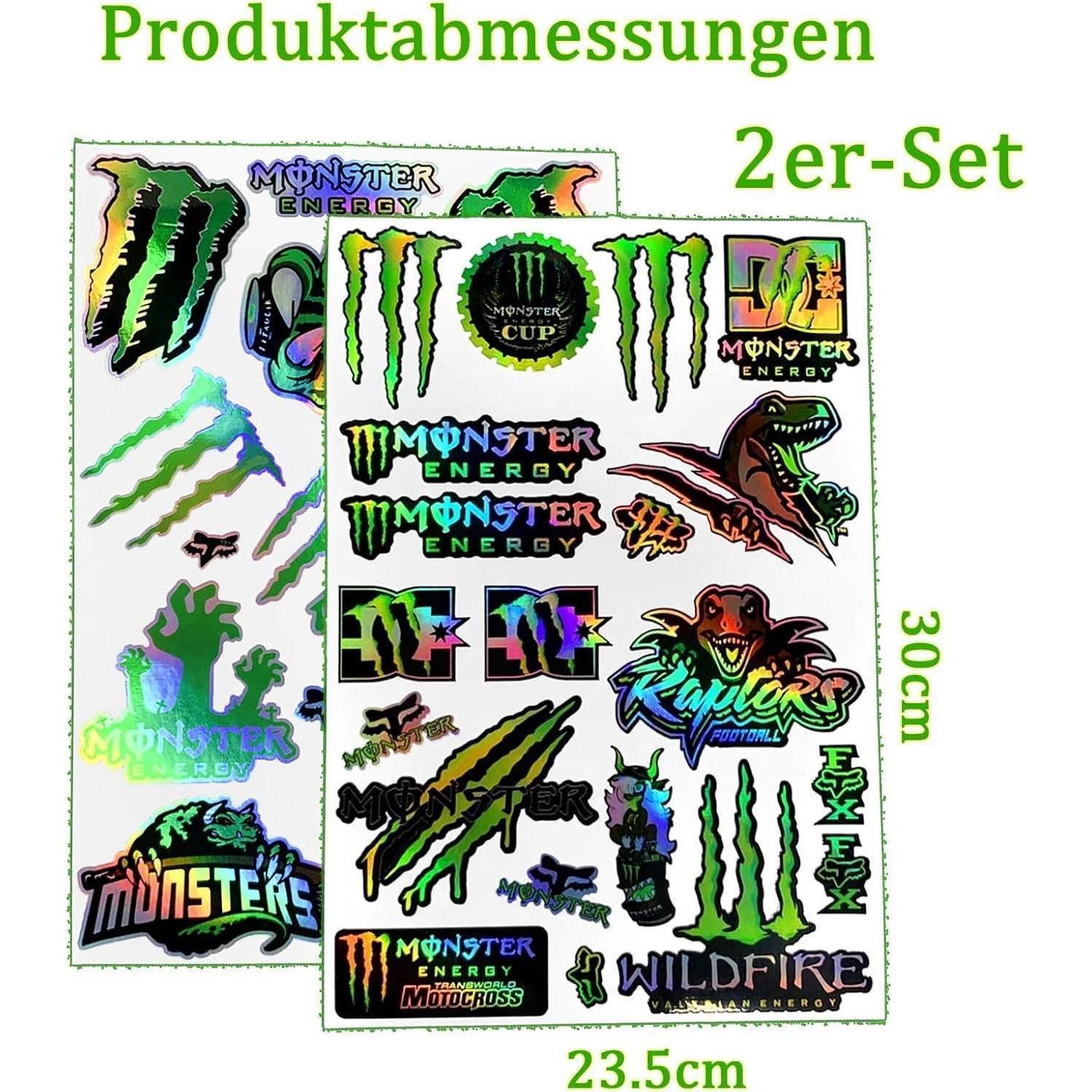 LuxusKollektion Reflektor-Aufkleber Aufkleber 2er Set reflektierend wasserfest für Motorrad Auto