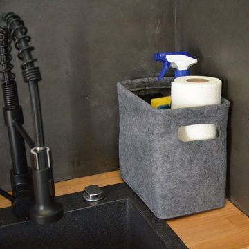 DuneDesign Aufbewahrungsbox FILZ WC Papier Aufbewahrung Box für 4 Rollen, Bad Deko Korb Klorollen