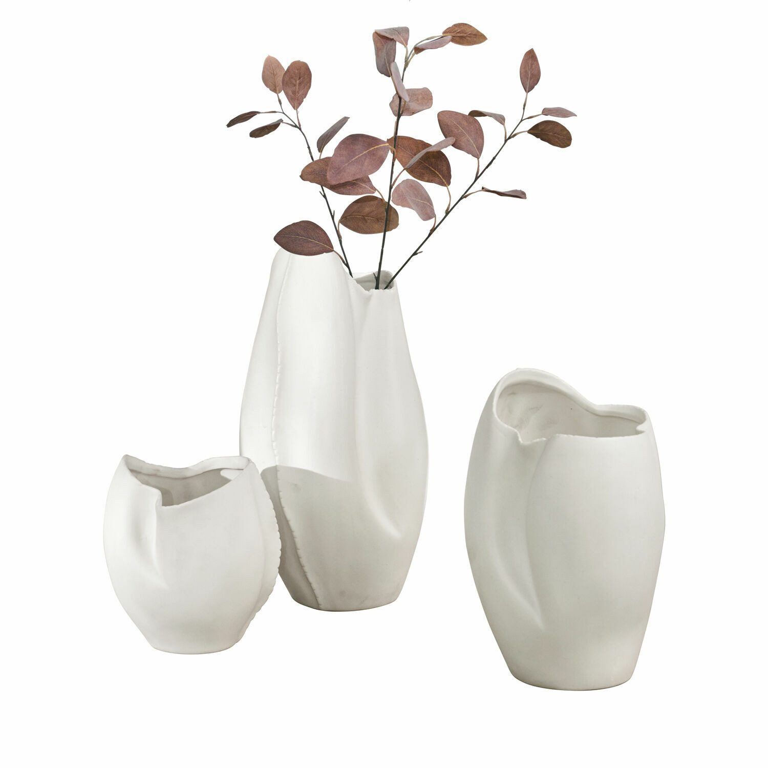 Mirabeau Tischvase Vase 3er Set Kazimad weiß