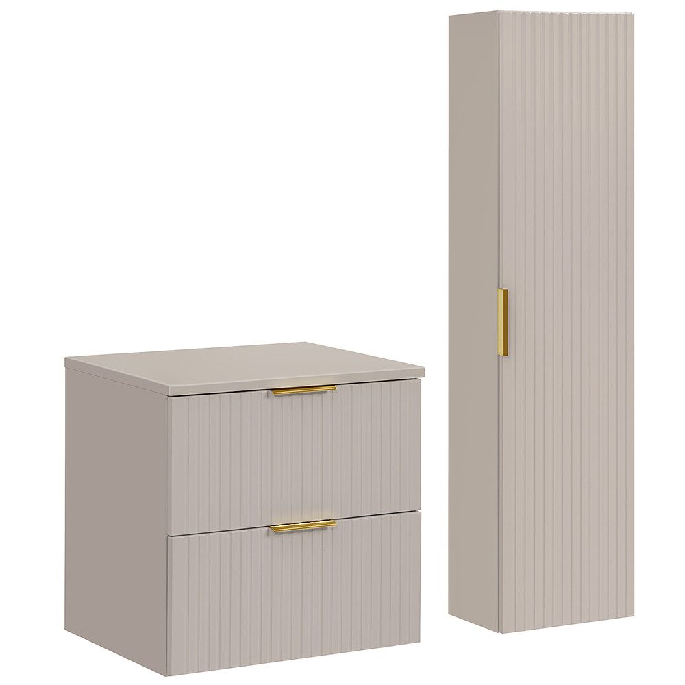 Lomadox Badmöbel-Set ADELAIDE-56-CASHMERE, (Spar-Set, 2-St., Waschtisch Hoc günstig online kaufen