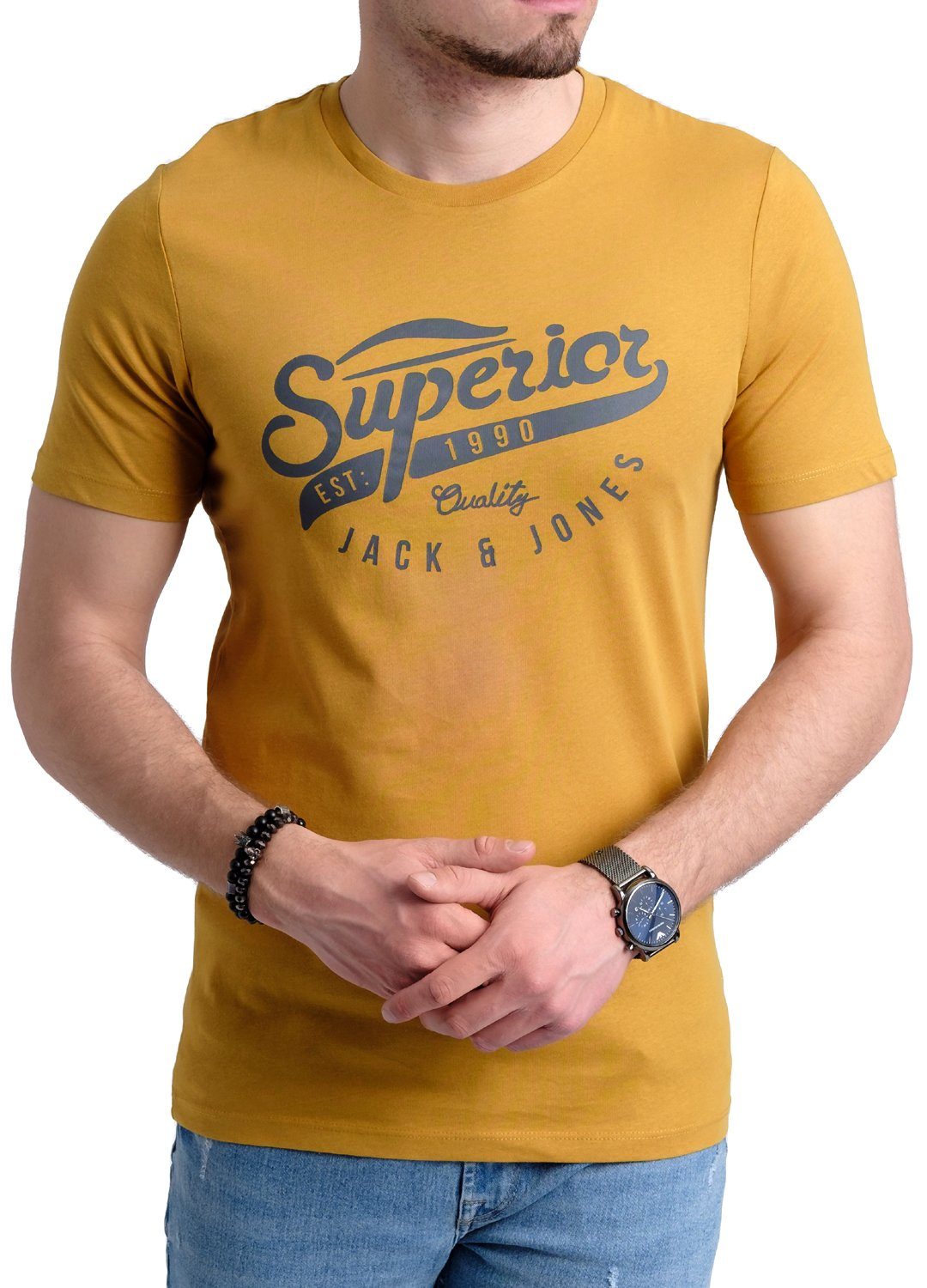 Jack & Jones Print-Shirt T-Shirt mit Aufdruck aus Baumwolle OPT 10
