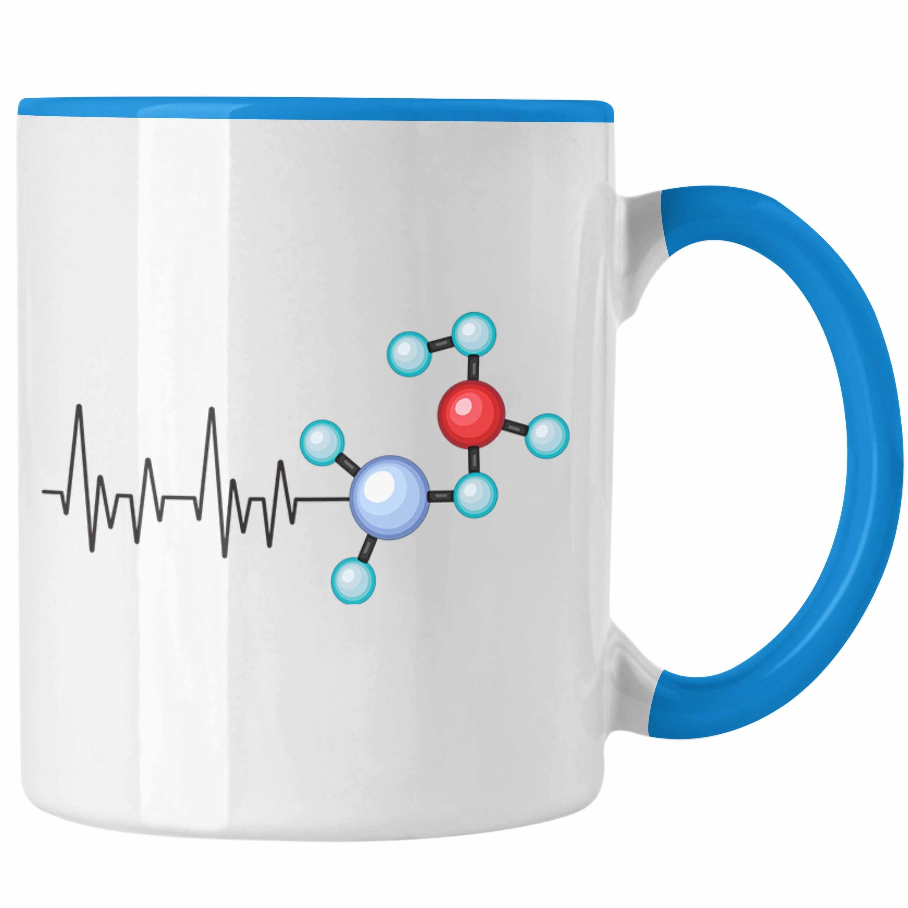 Trendation Physiker Trendation Lehrer Blau Physik Herzschlag Atom für Geschenk Tasse - Tasse