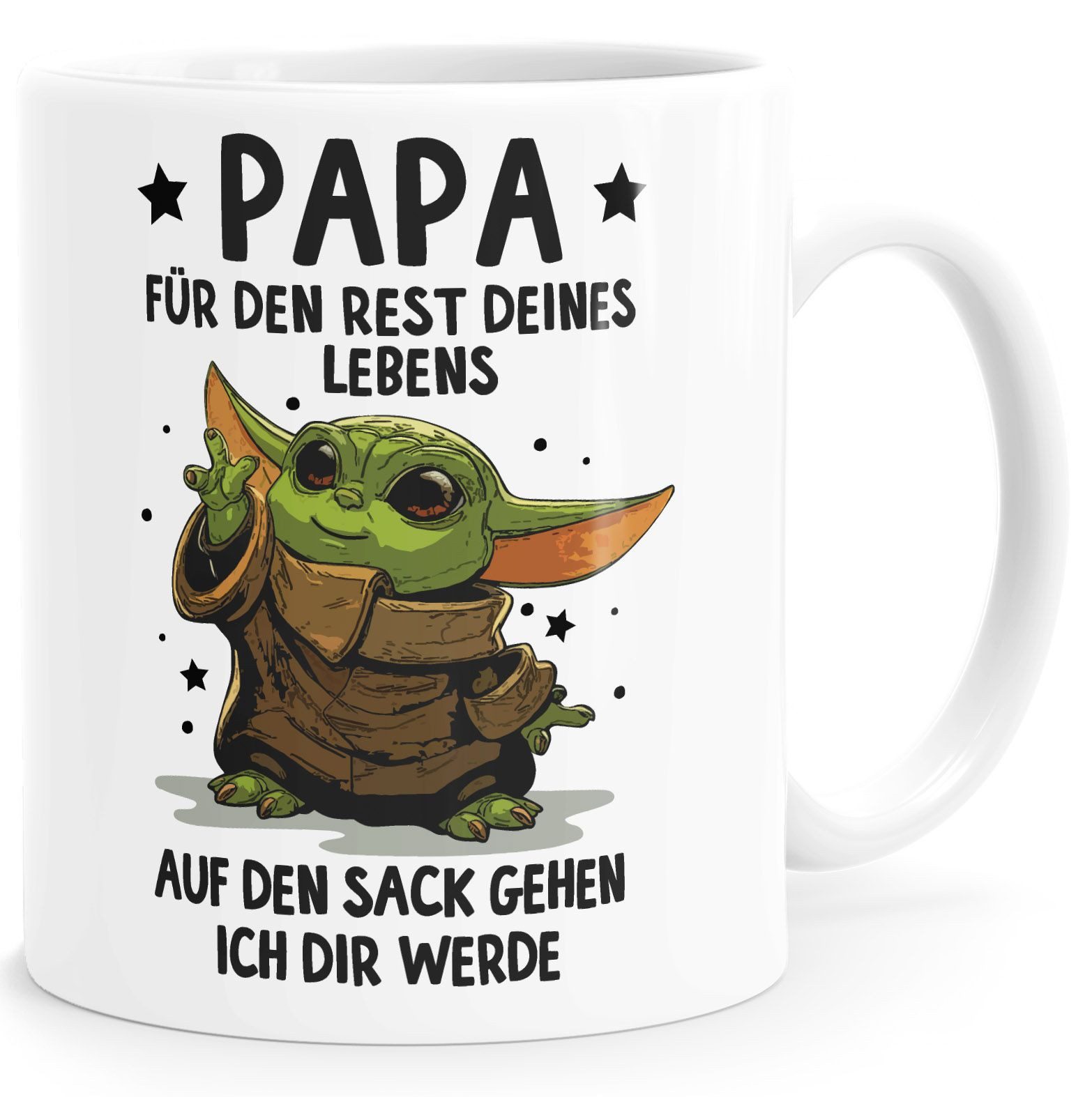 MoonWorks Tasse Kaffee-Tasse Papa Sprüche Geschenk Vatertag Lustig Motiv Baby-Yoda, Keramik