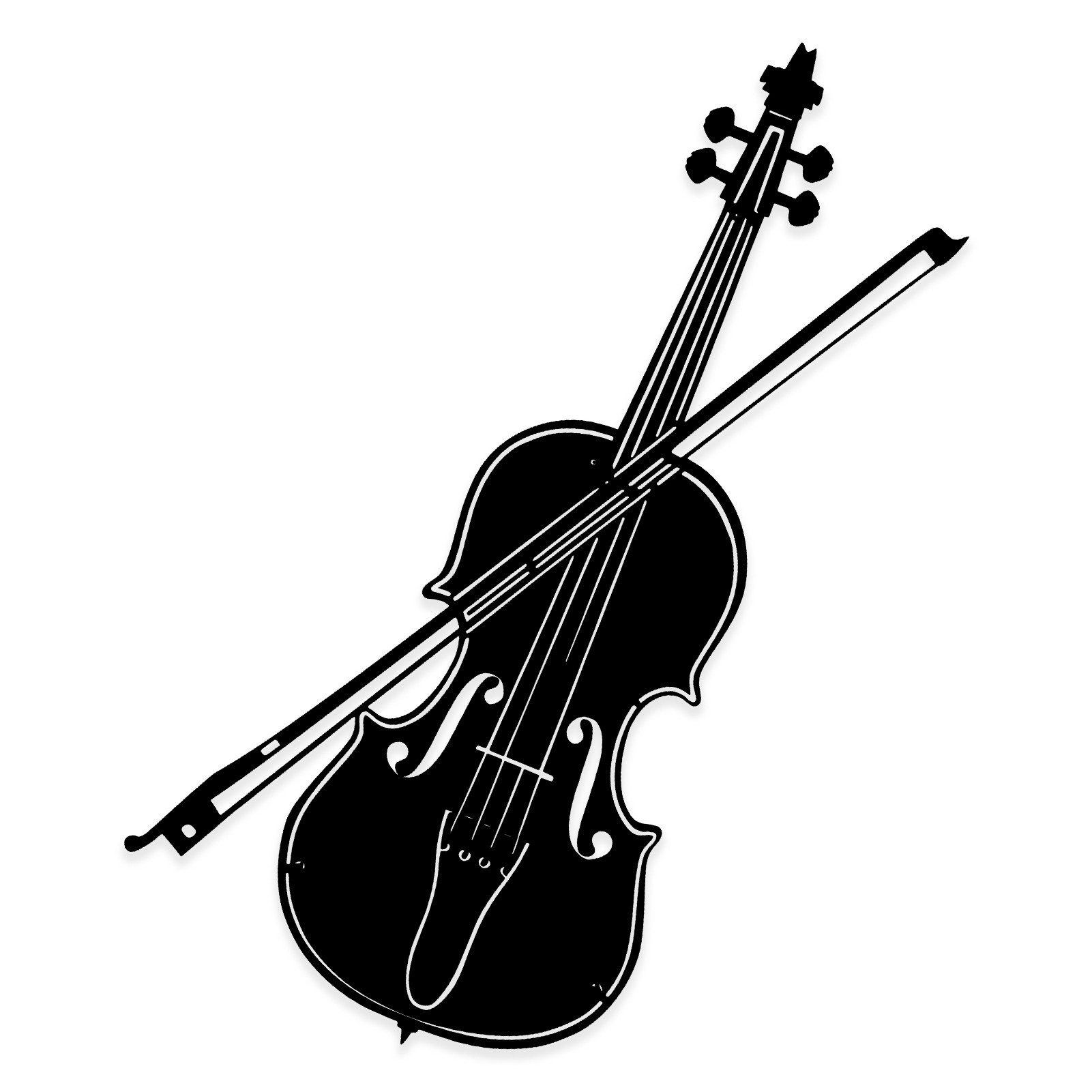 Jumpeak Wanddekoobjekt Metall Geige Wanddekor, musikalische Familie, Kunst, Hergestellt aus Metall,Schwarz,Weiß,2 Größe