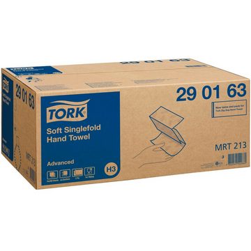 TORK Papierhandtuch 3.750 Zickzack Papierhandtücher Advanced 2-lagig - weiß, 2-lagig, Nassfest, Lorbeerblatt-Design