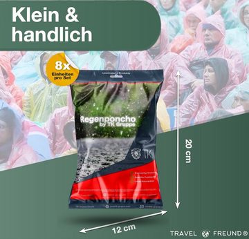 Travelfreund® Regenponcho 80x Einweg Regenjacke mit Kaputze transp. Einheitsgröße Regenponcho (Packung, 80-St., 80x Regenjacke) mit Kaputze