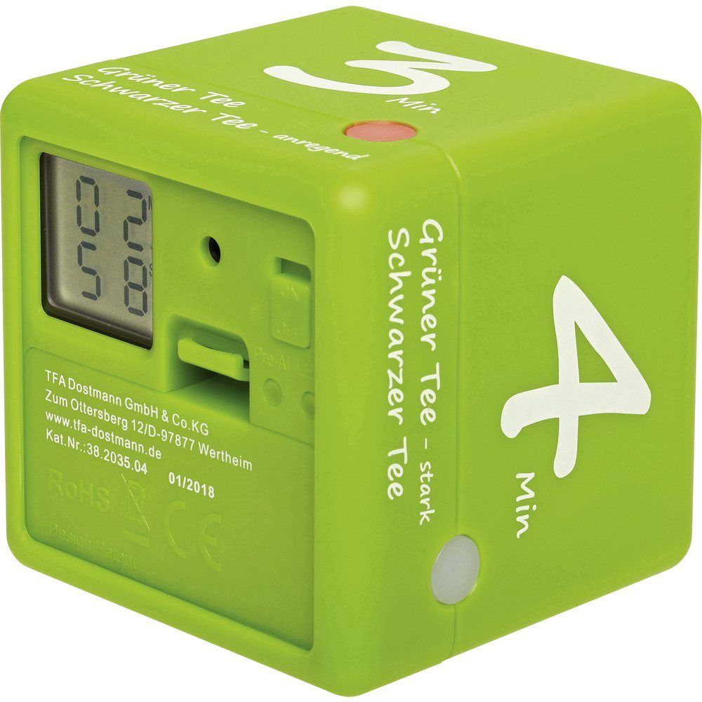 TFA Dostmann Eieruhr TFA Dostmann Tee-Timer Cube Timer Grün digital
