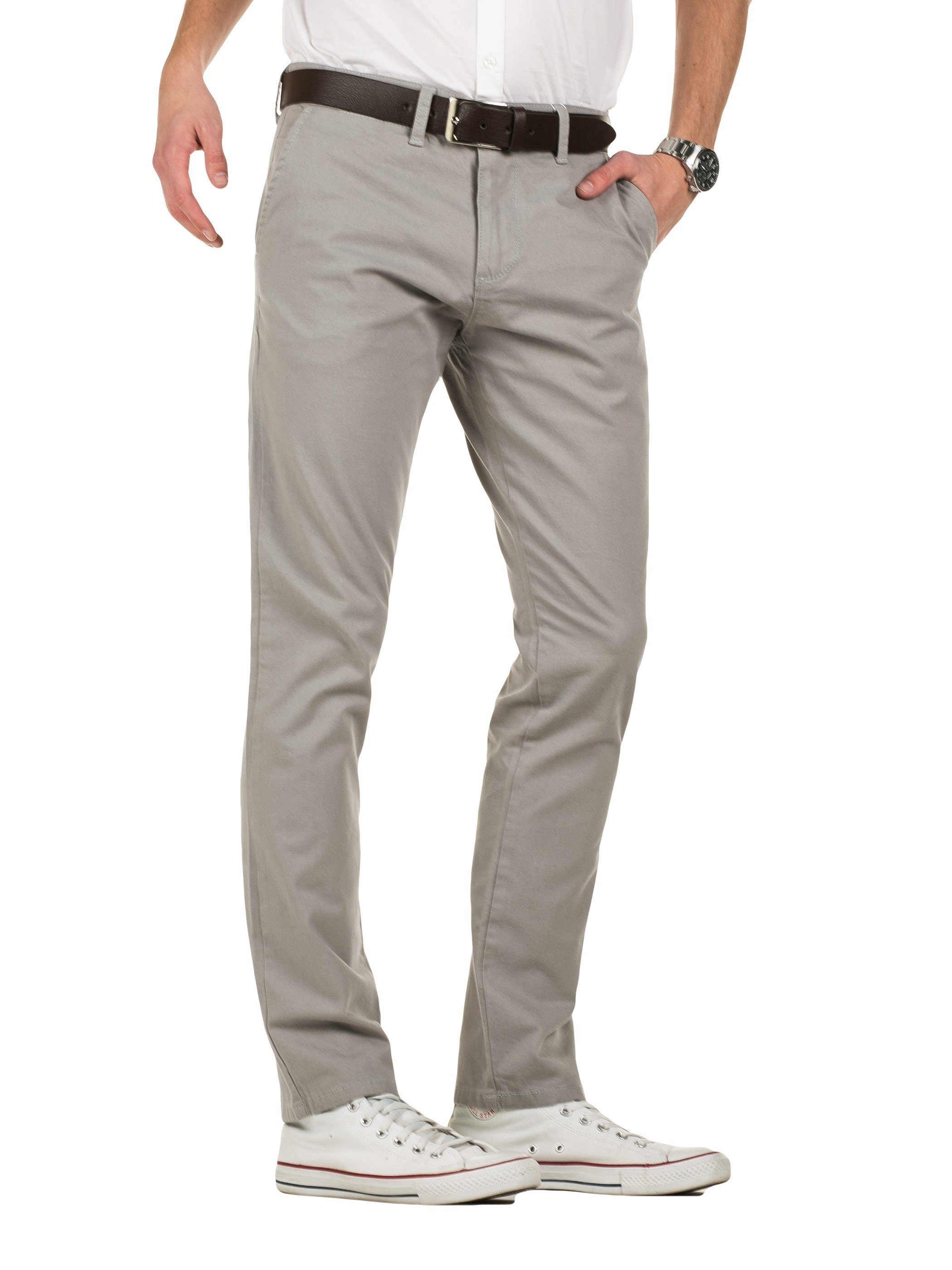 Yazubi Chinohose Kyle Chino-Hose mit Gürtel