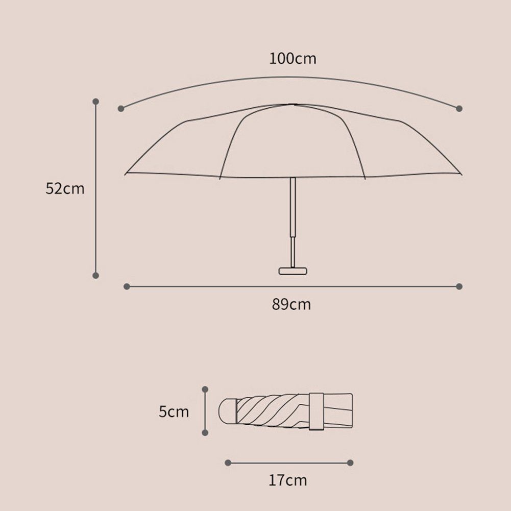 Blusmart Taschenregenschirm Kleine UV-Schutz-Regenschirme pink Kapsel-Regenschirme, sakura Verschleißfeste