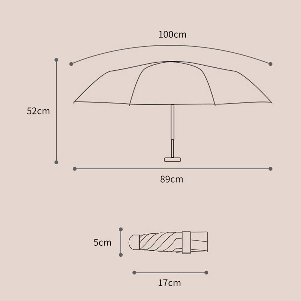 Blusmart Taschenregenschirm Verschleißfeste Kapsel-Regenschirme, UV-Schutz-Regenschirme Kleine